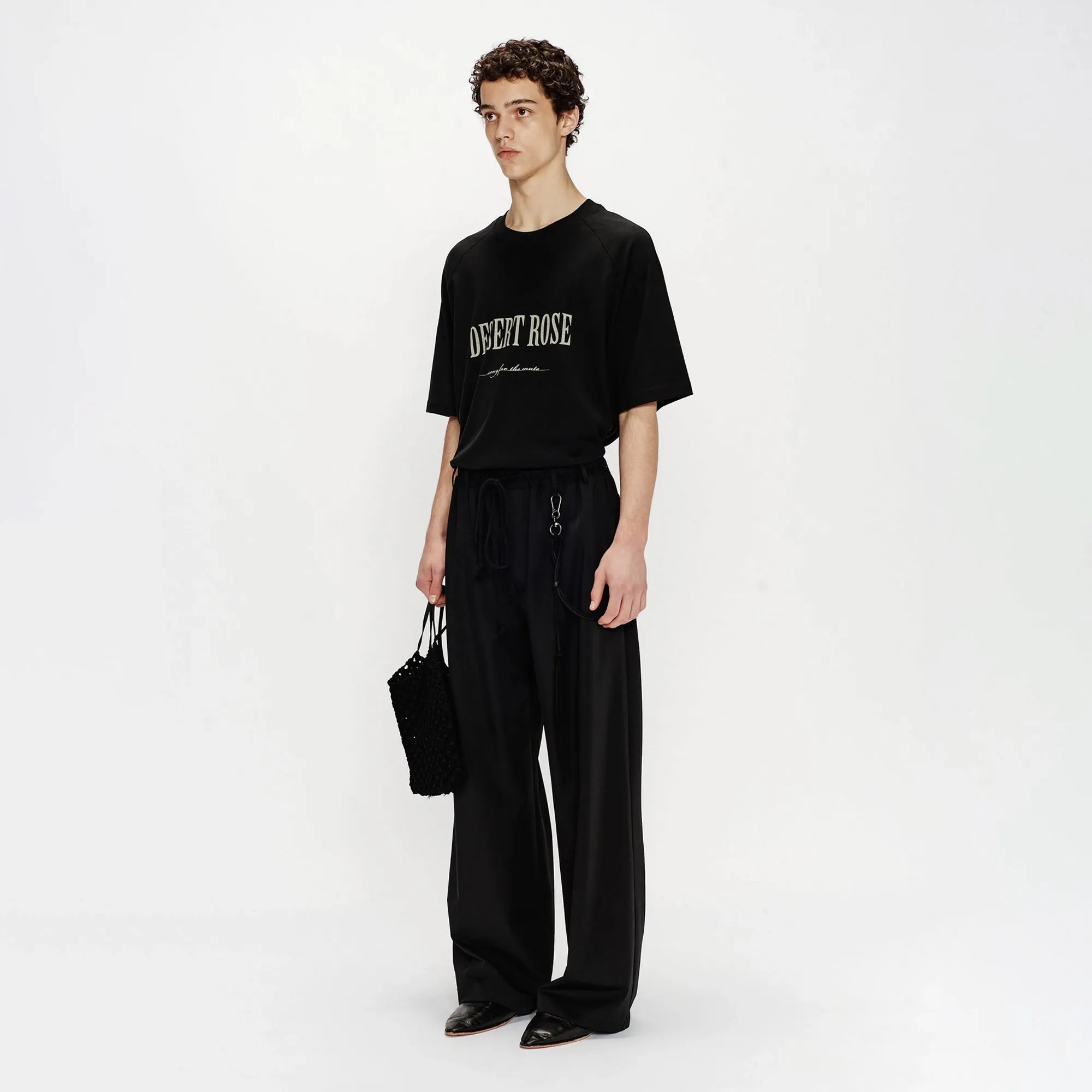 Song For The Mute Relaxed Lounge Pant Black 251_MPT096_POLYBLK