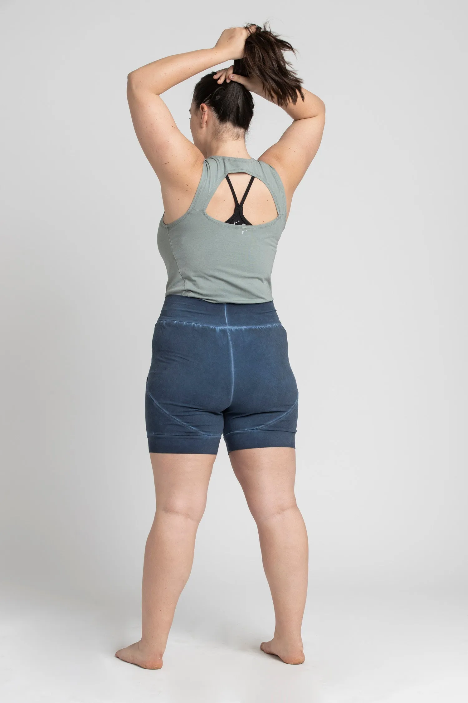 Stonewash Slouchy Yoga Shorts