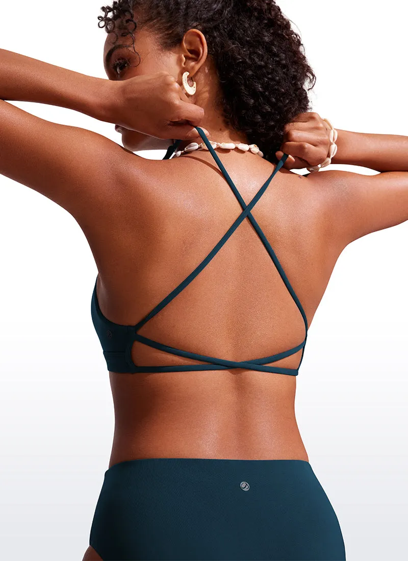 Sunshine V Neck Bikini Tops Criss Cross Back