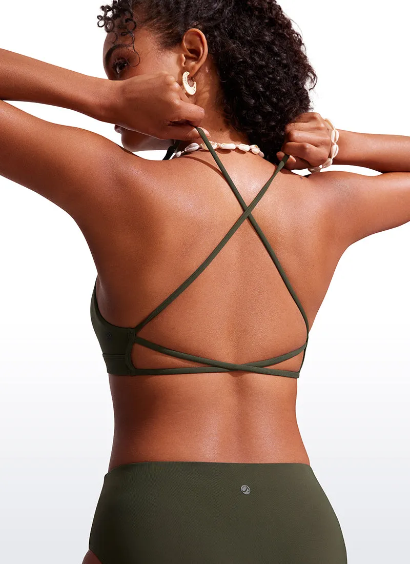 Sunshine V Neck Bikini Tops Criss Cross Back
