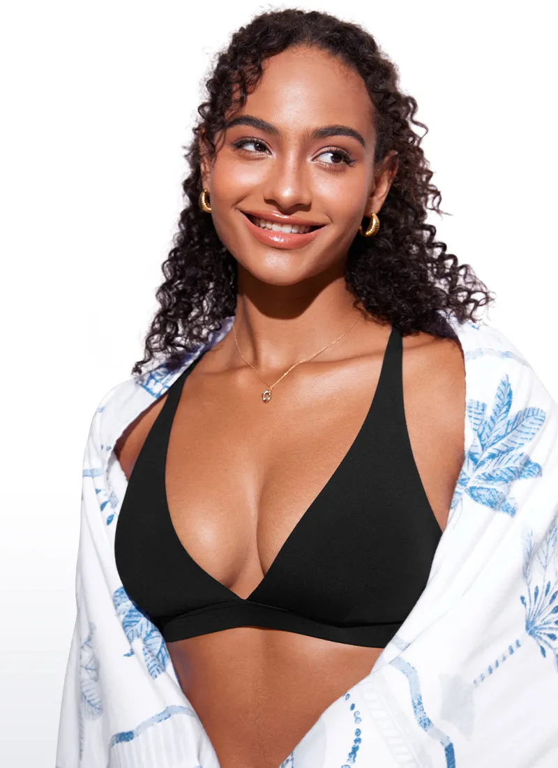 Sunshine V Neck Bikini Tops Criss Cross Back