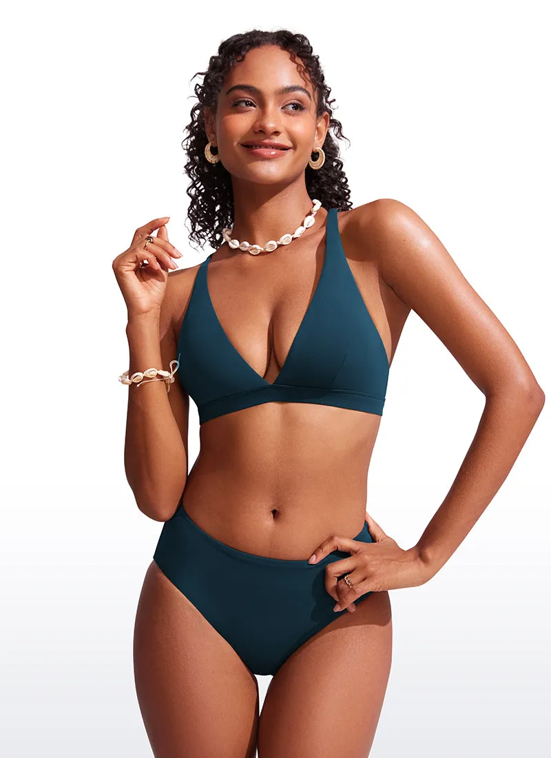 Sunshine V Neck Bikini Tops Criss Cross Back