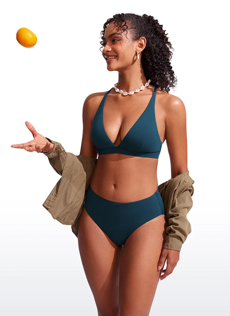 Sunshine V Neck Bikini Tops Criss Cross Back