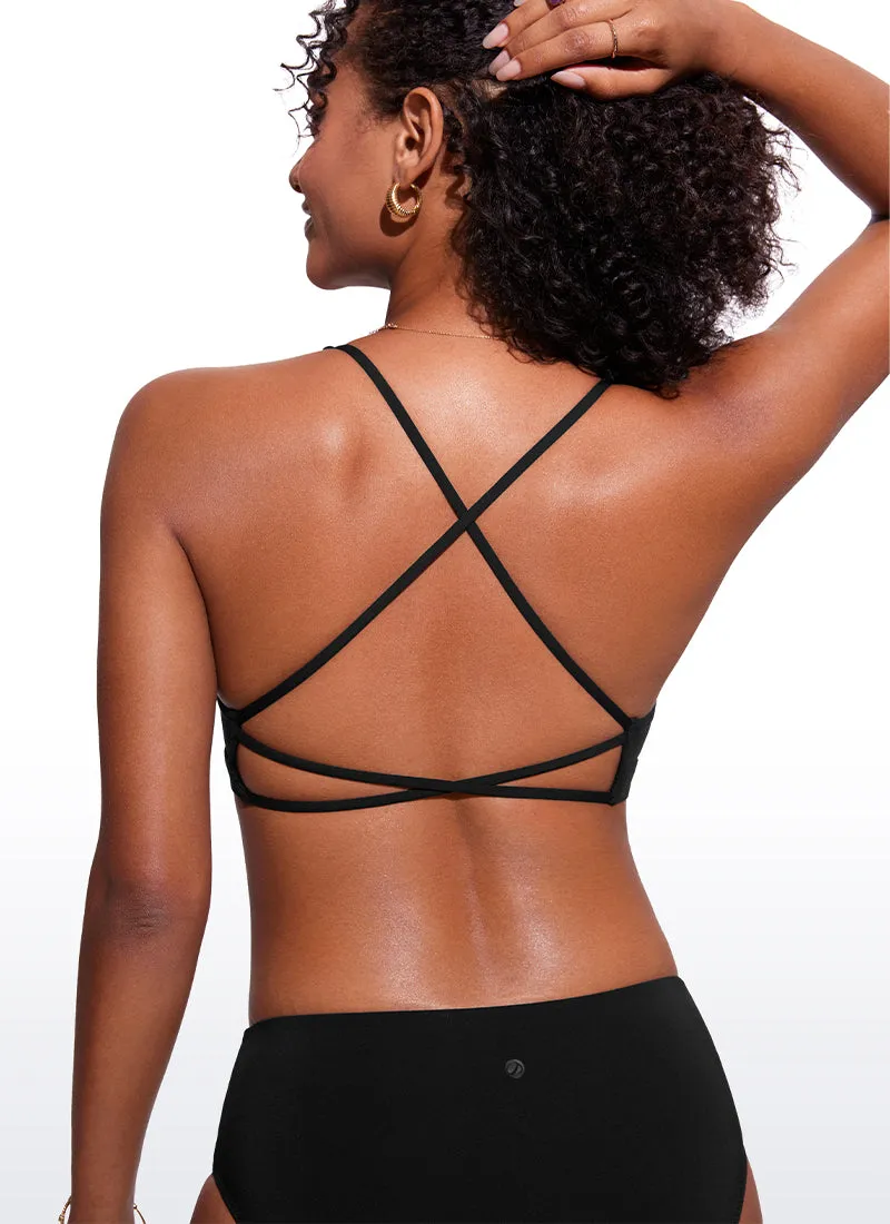 Sunshine V Neck Bikini Tops Criss Cross Back