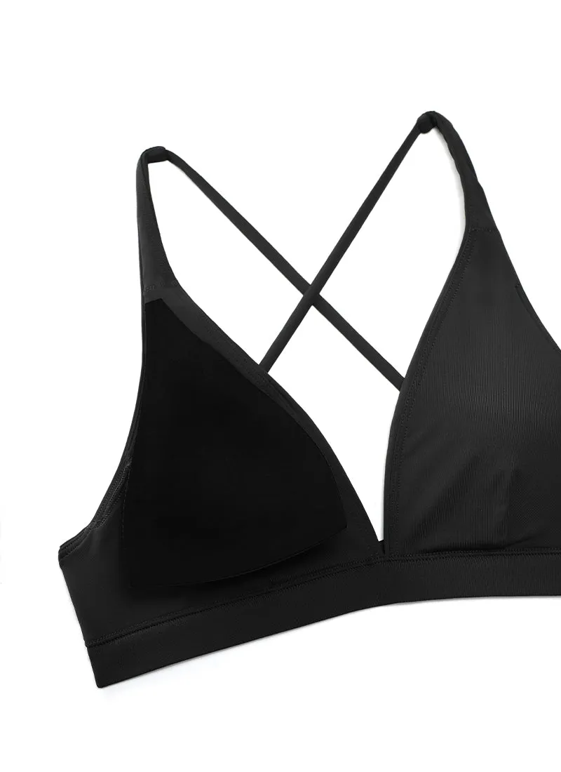 Sunshine V Neck Bikini Tops Criss Cross Back