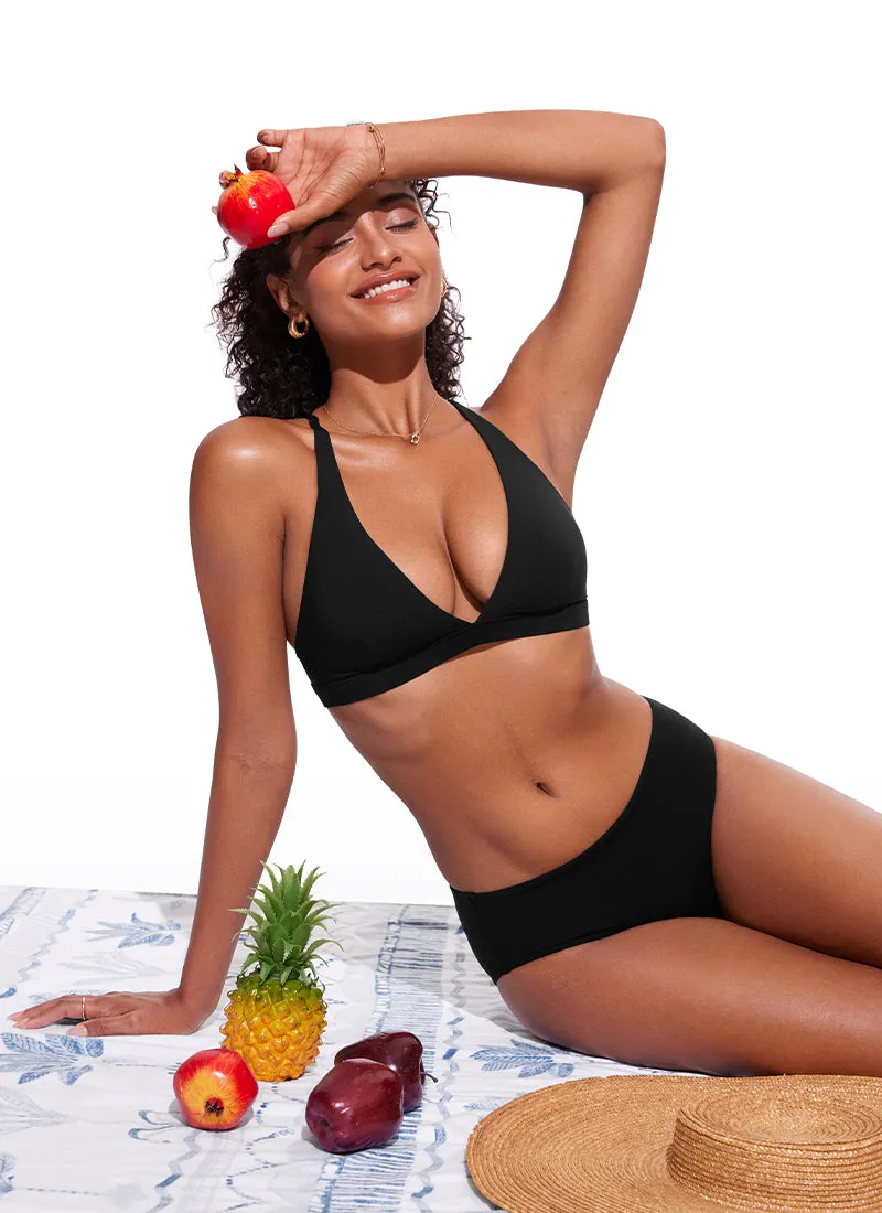 Sunshine V Neck Bikini Tops Criss Cross Back