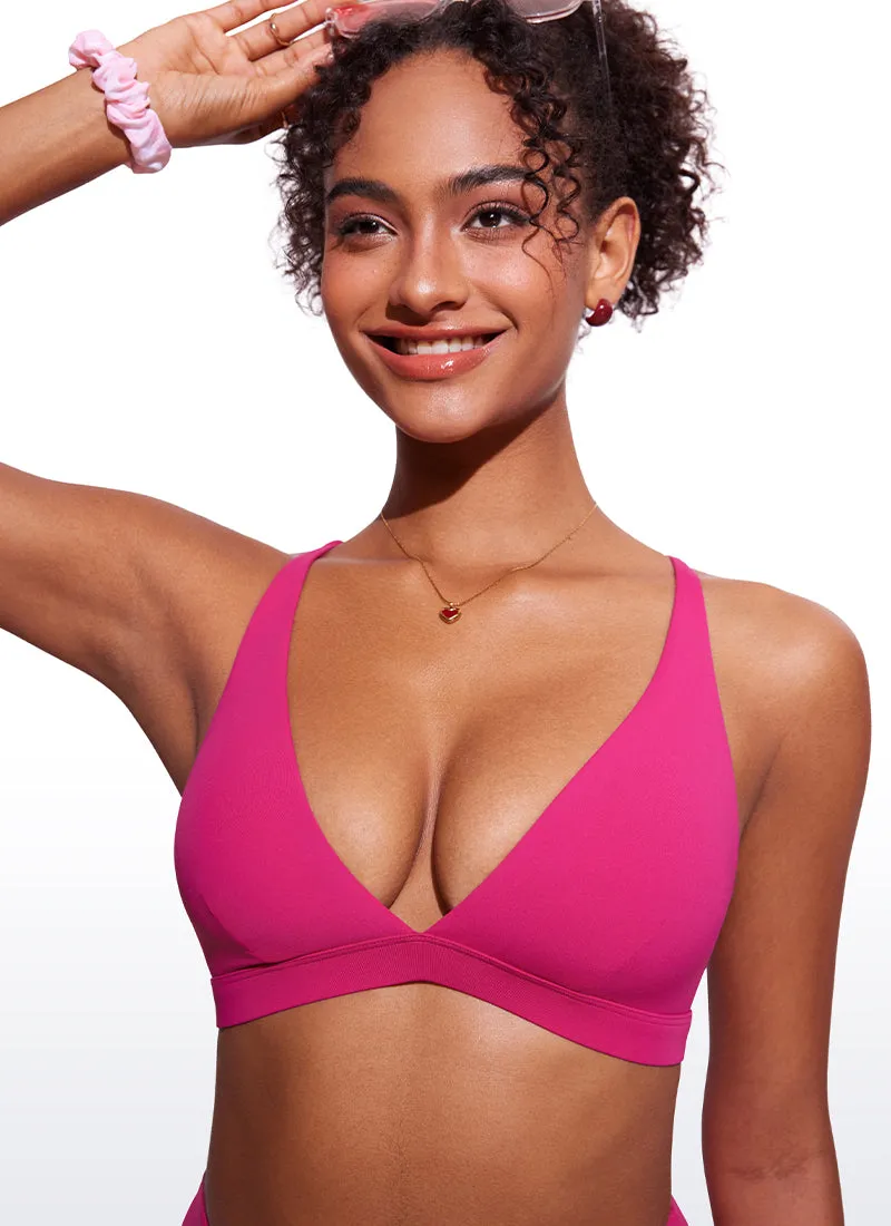 Sunshine V Neck Bikini Tops Criss Cross Back