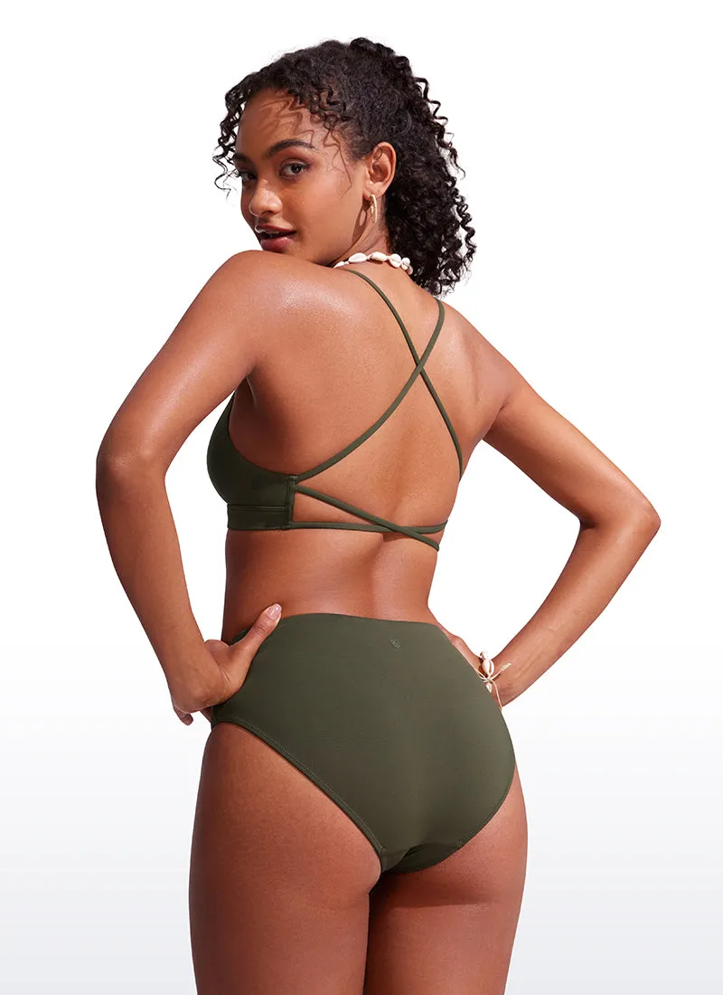Sunshine V Neck Bikini Tops Criss Cross Back