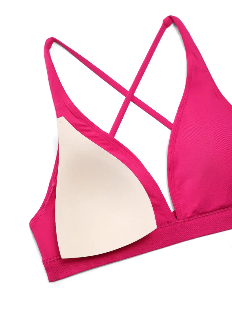 Sunshine V Neck Bikini Tops Criss Cross Back