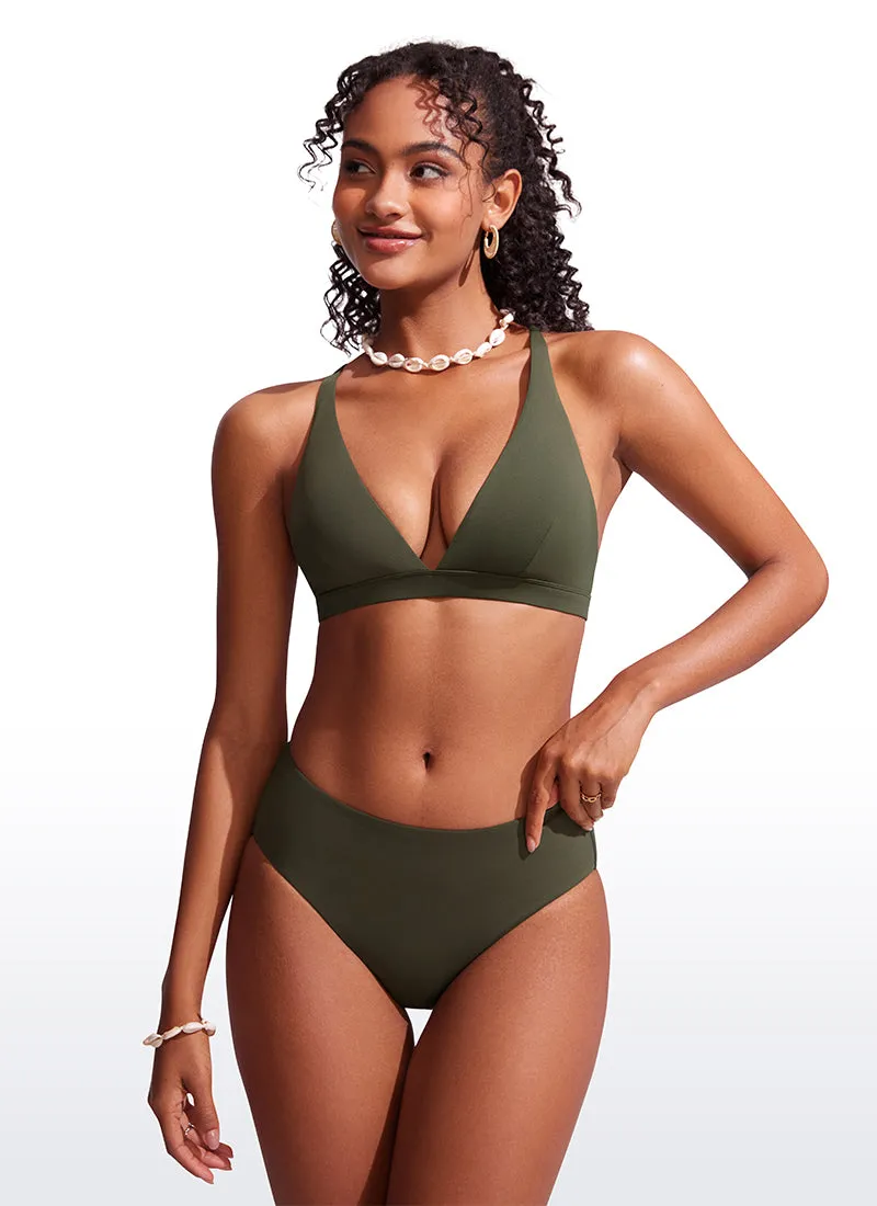 Sunshine V Neck Bikini Tops Criss Cross Back