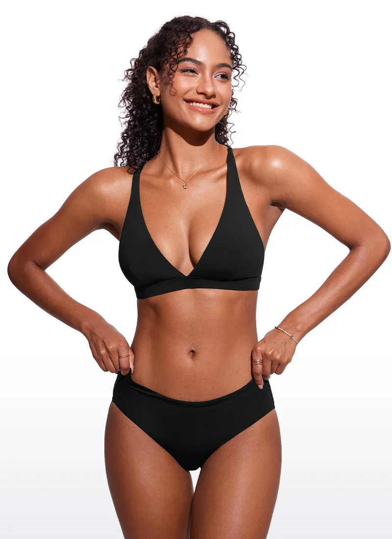 Sunshine V Neck Bikini Tops Criss Cross Back