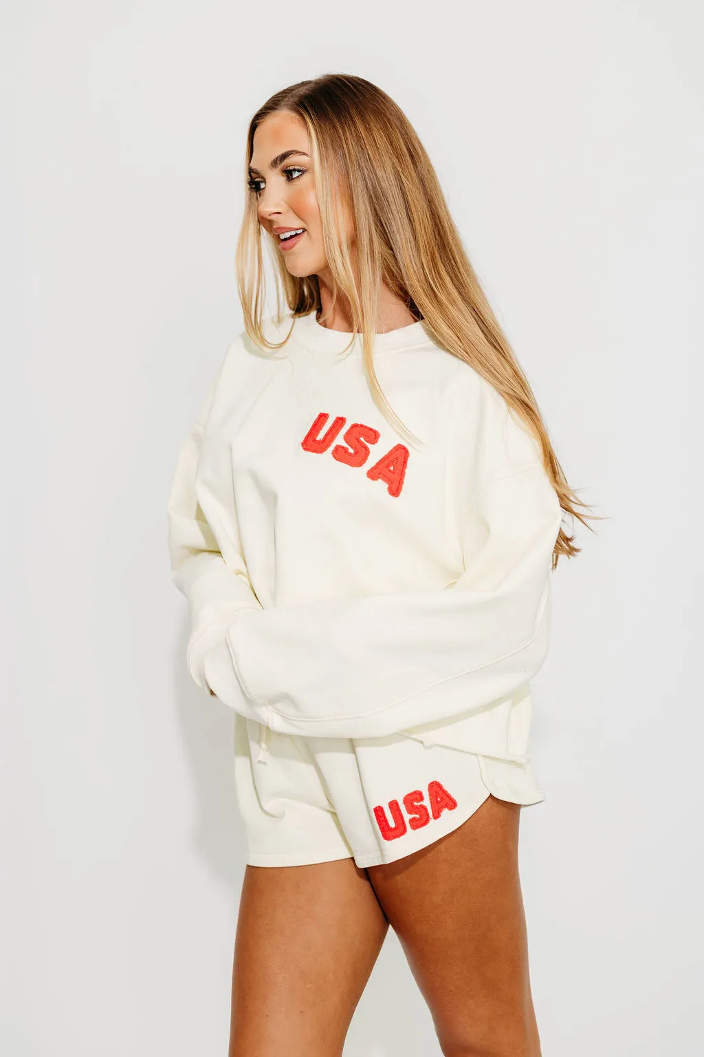 Team USA Pullover and Short Set in Ivory