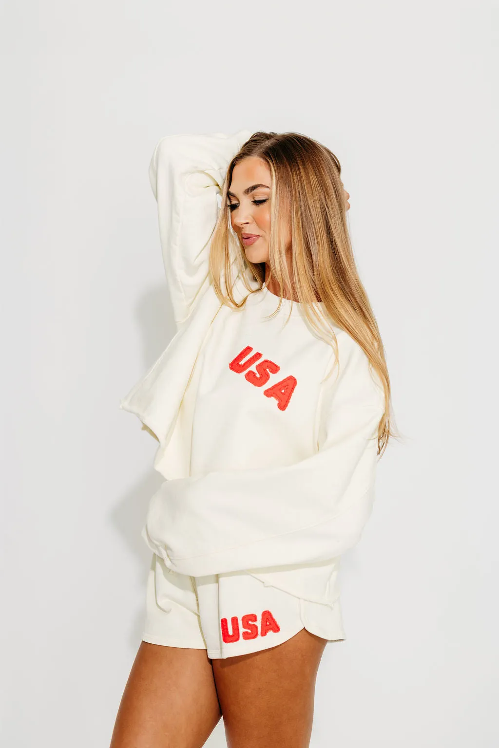 Team USA Pullover and Short Set in Ivory