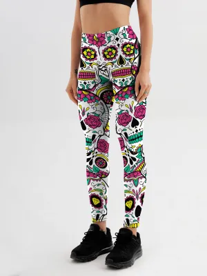Vivid Sugar Skulls Leggings