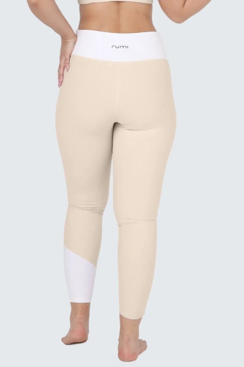 W SunRib Line Pants 25" - Natural