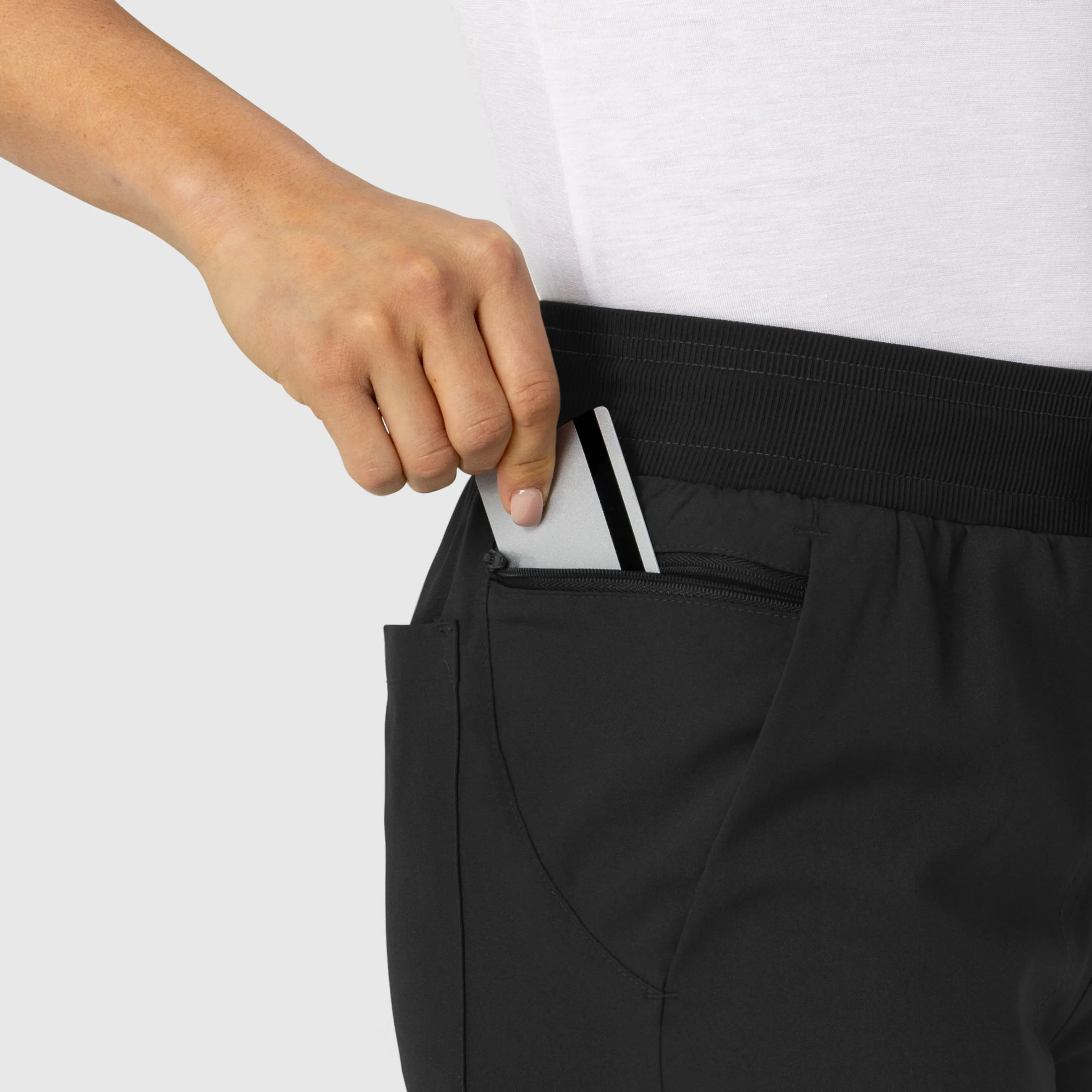 W123 Women's Flex-n-Reach Track Scrub Pant - Black
