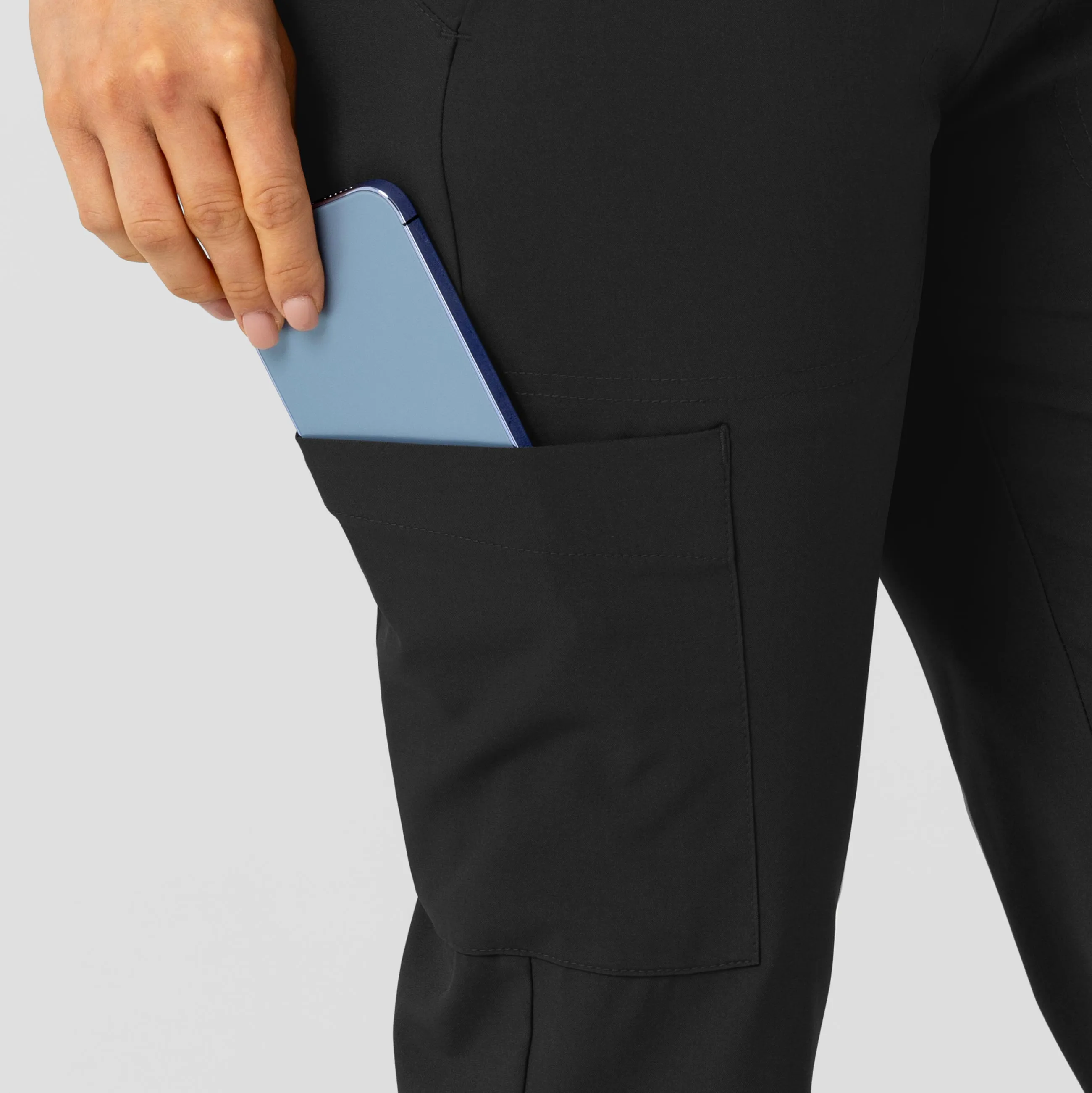 W123 Women's Flex-n-Reach Track Scrub Pant - Black