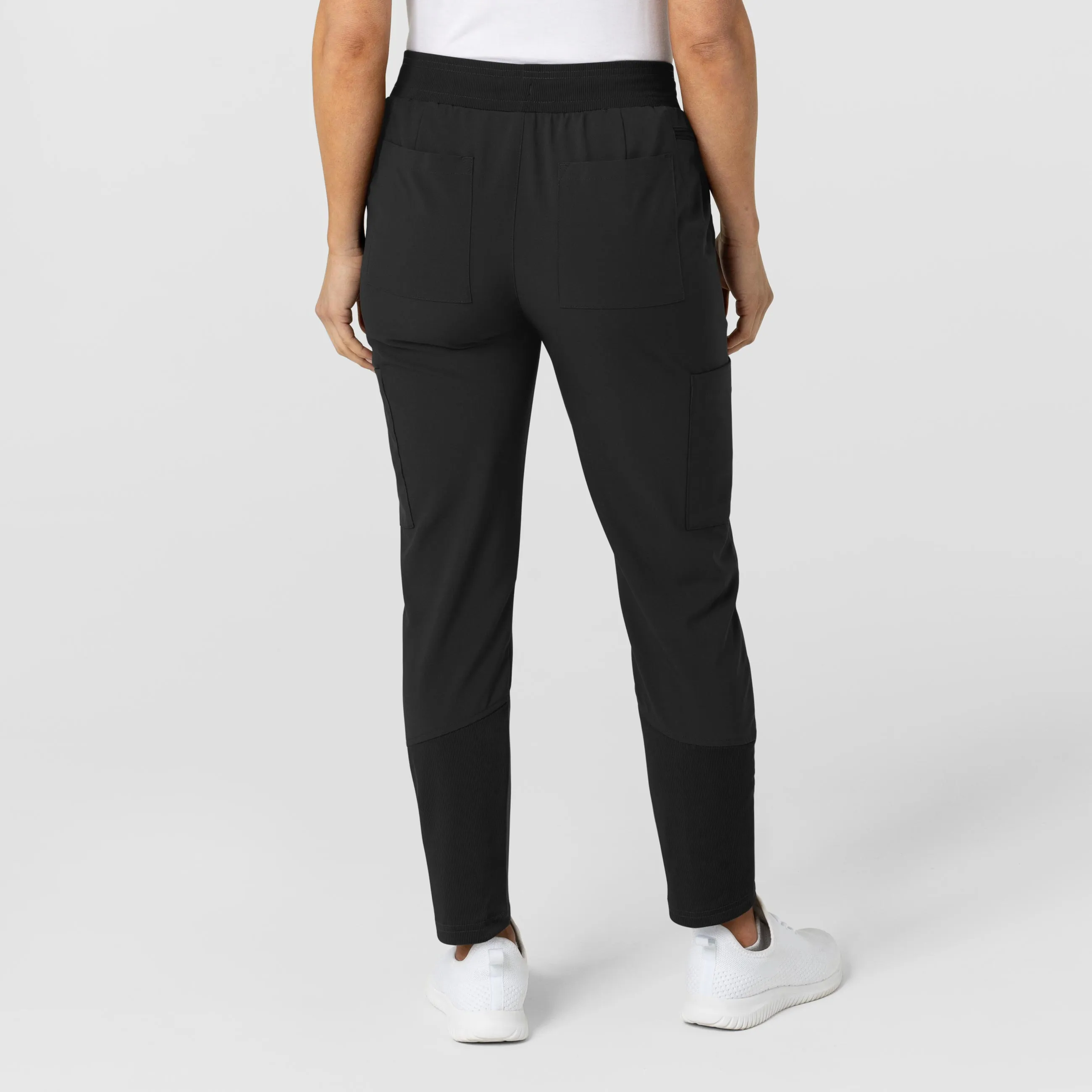 W123 Women's Flex-n-Reach Track Scrub Pant - Black