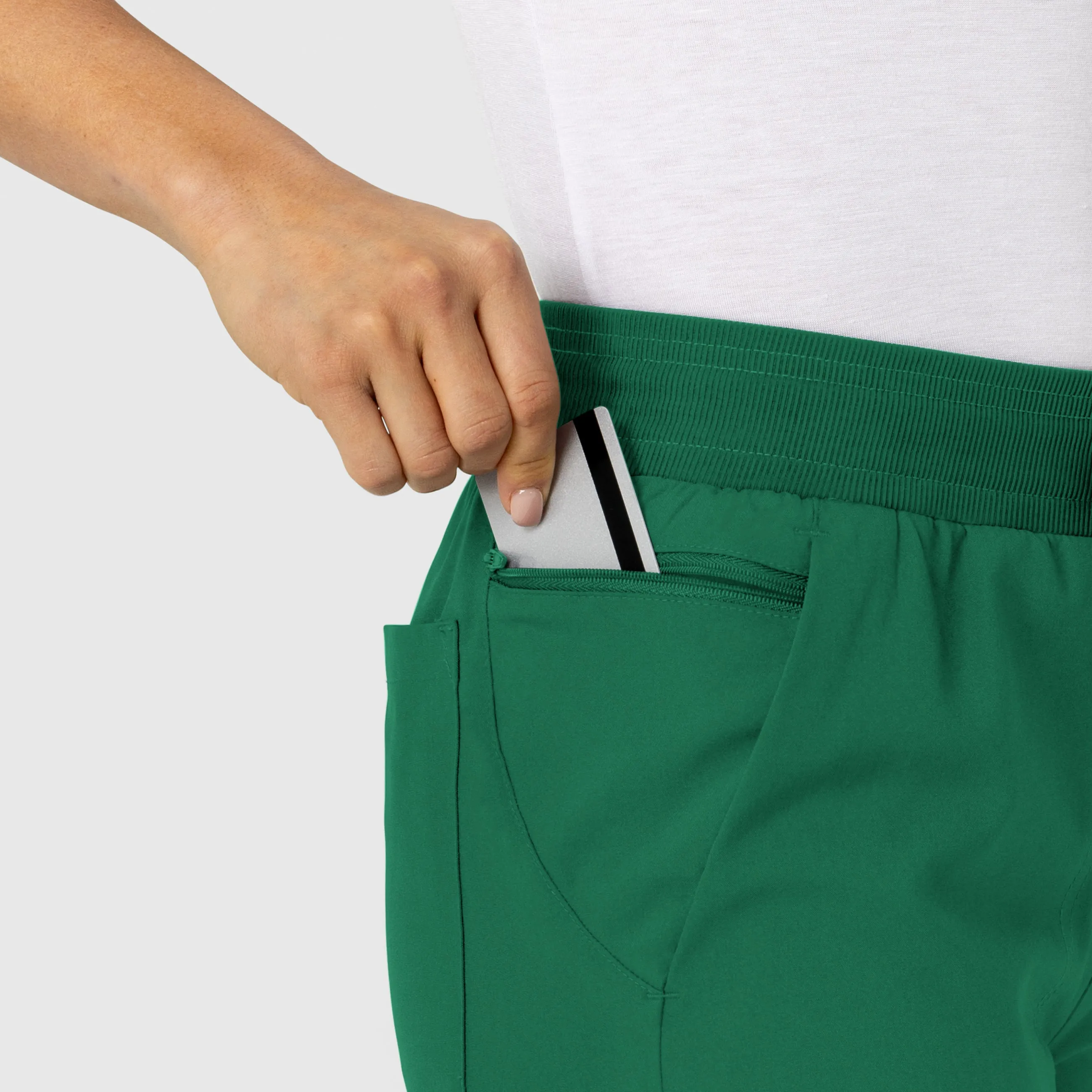 W123 Women's Flex-n-Reach Track Scrub Pant - Hunter