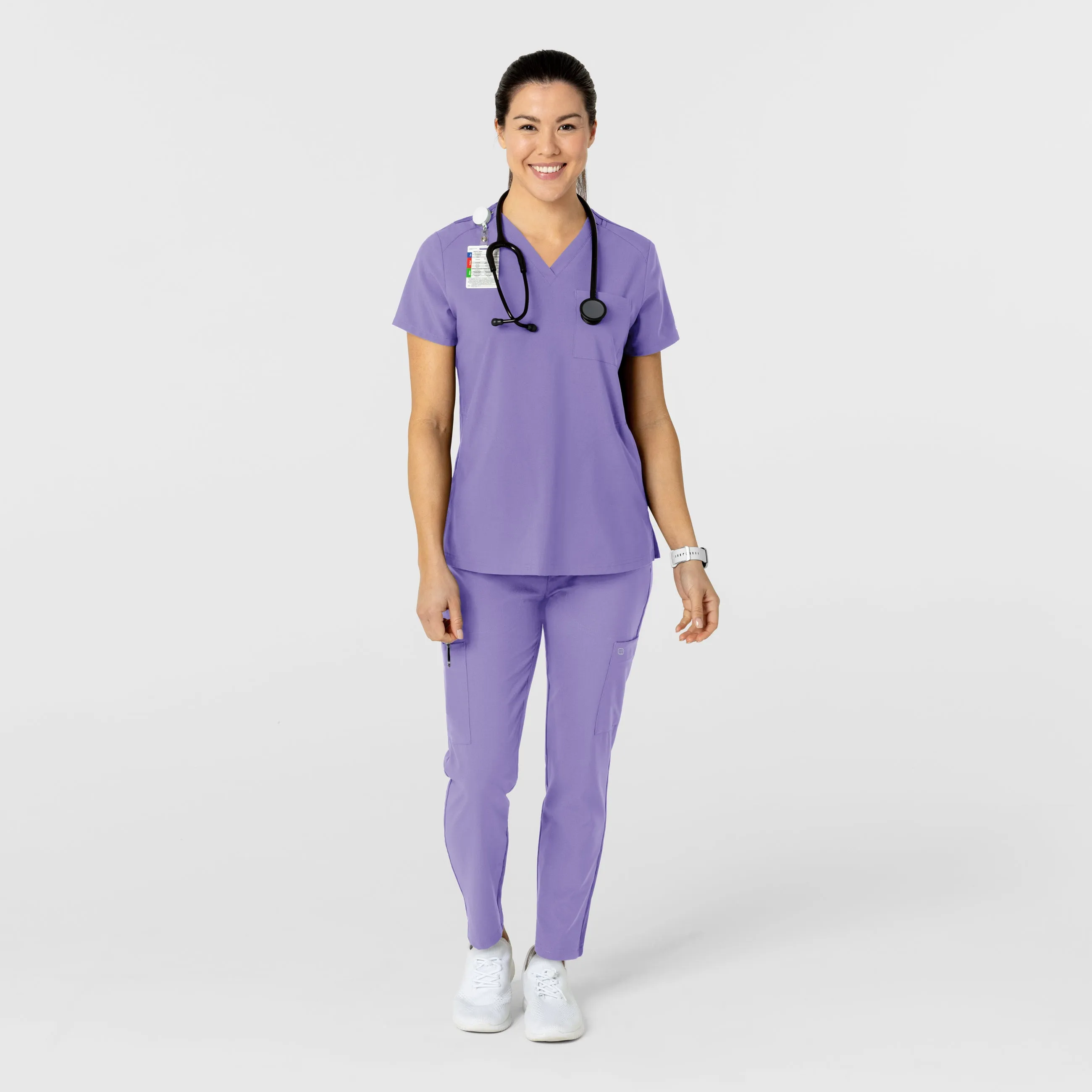 W123 Women's Flex-n-Reach Track Scrub Pant - Iris Purple