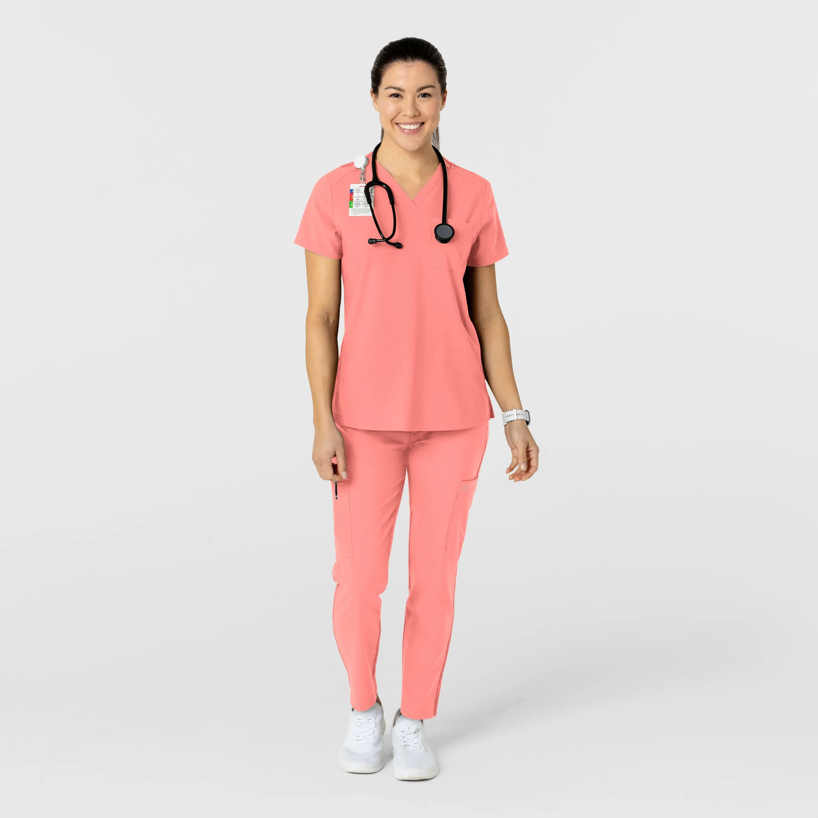 W123 Women's Flex-n-Reach Track Scrub Pant - Paradise Pink