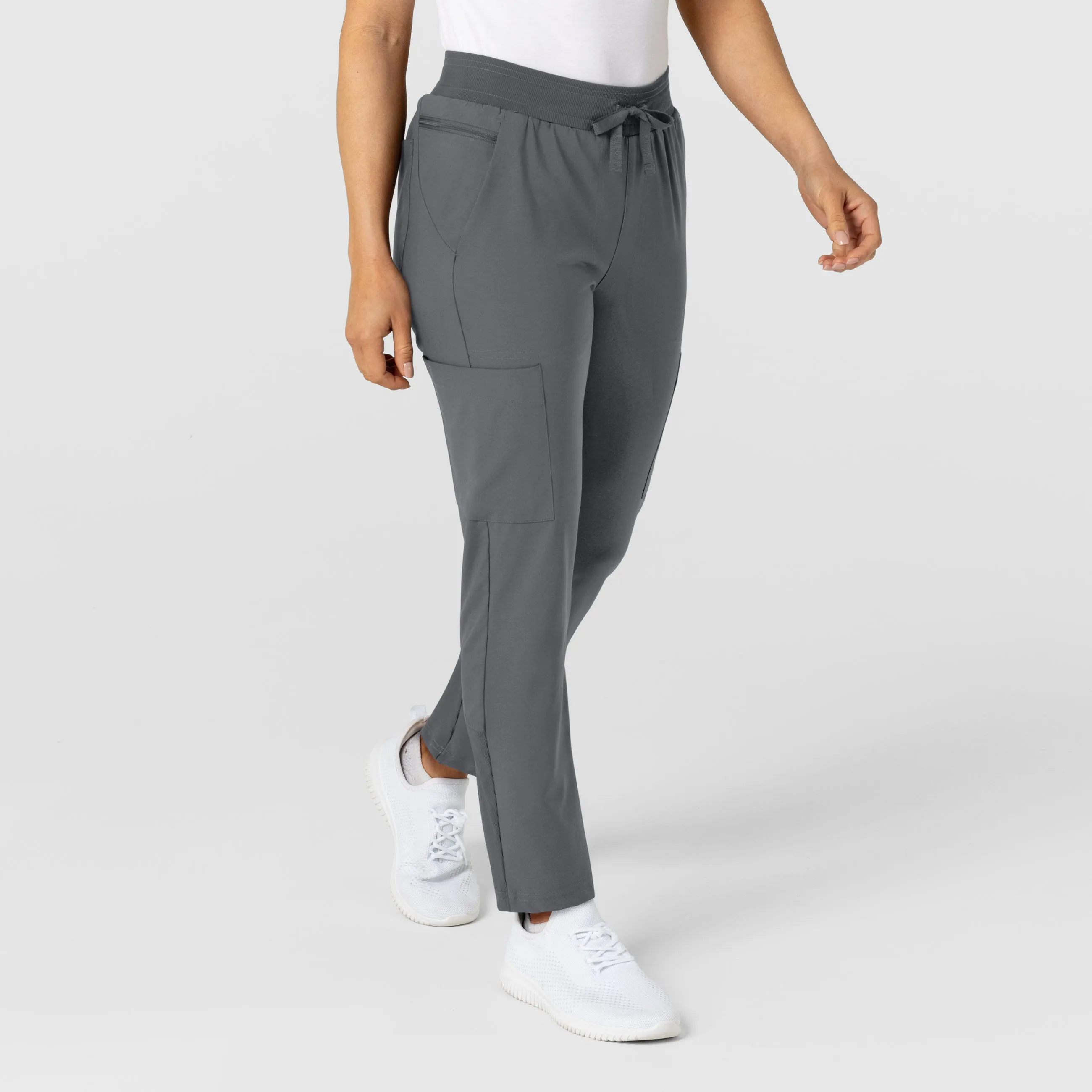 W123 Women's Flex-n-Reach Track Scrub Pant - Pewter