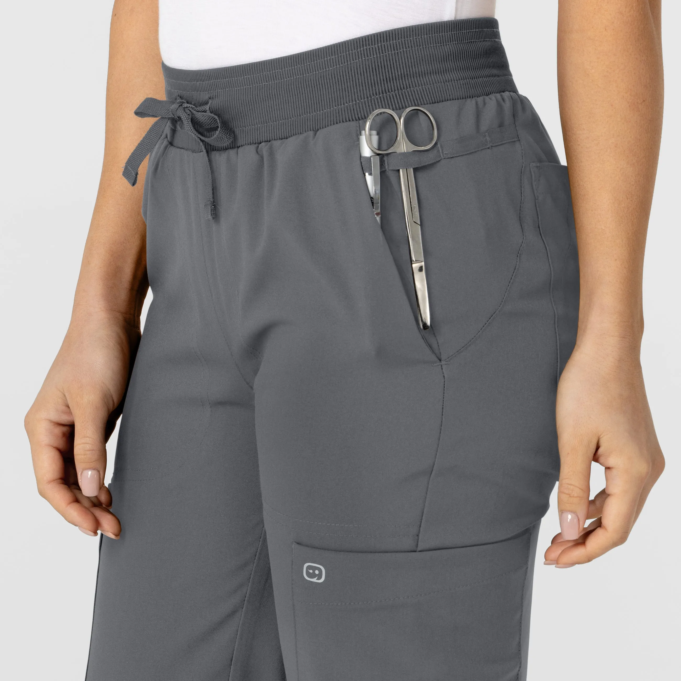 W123 Women's Flex-n-Reach Track Scrub Pant - Pewter