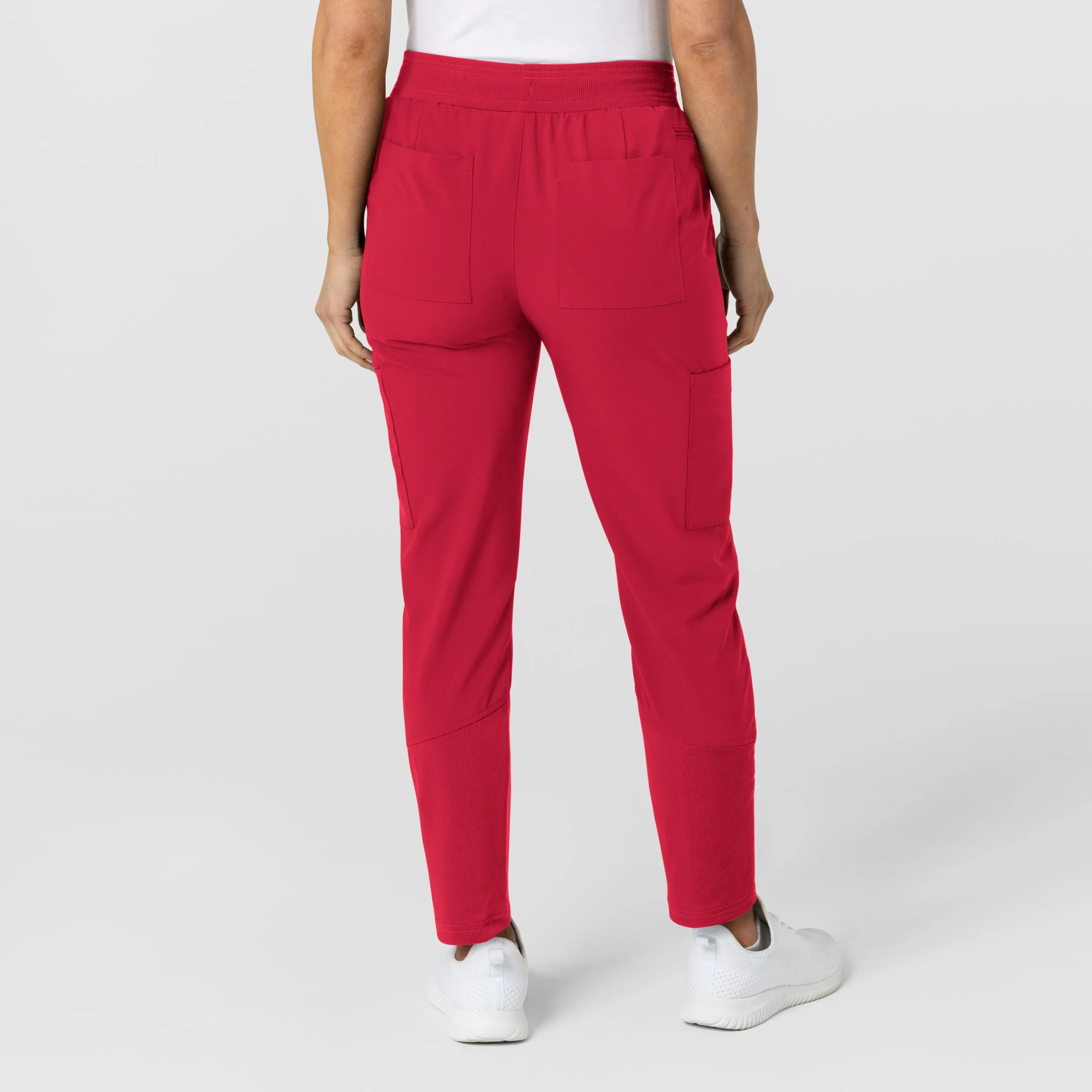 W123 Women's Flex-n-Reach Track Scrub Pant - Red