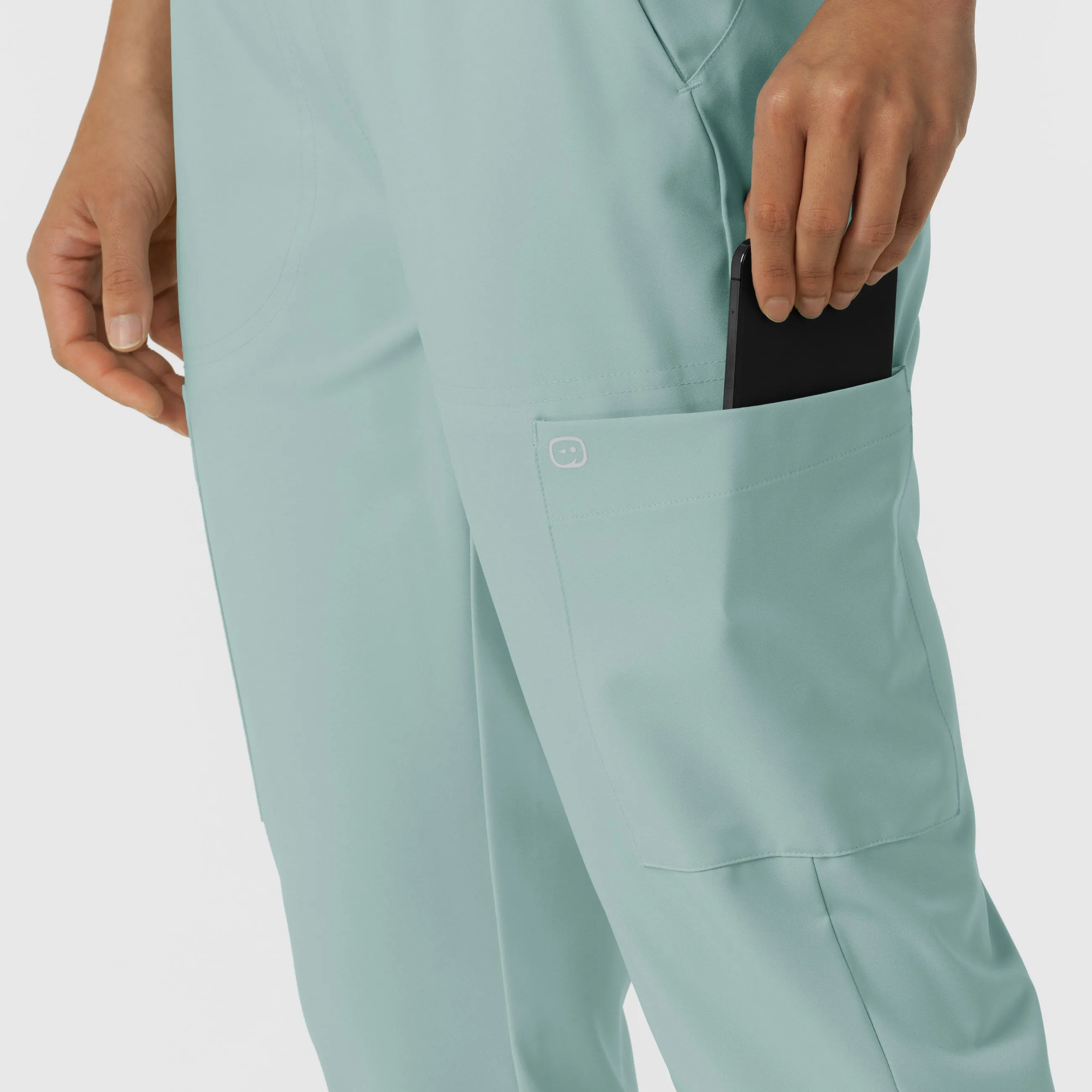 W123 Women's Flex-n-Reach Track Scrub Pant - Sky Blue