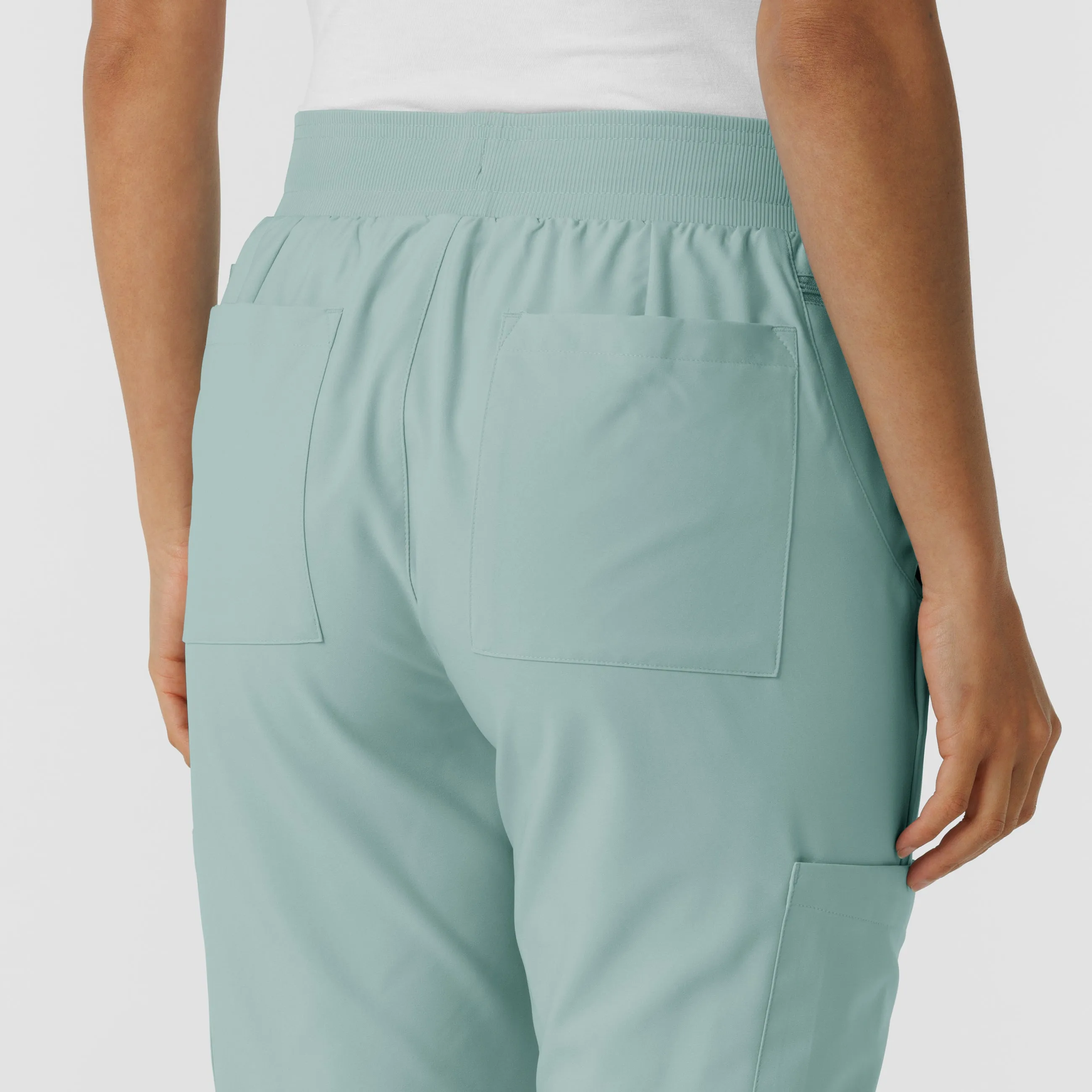 W123 Women's Flex-n-Reach Track Scrub Pant - Sky Blue