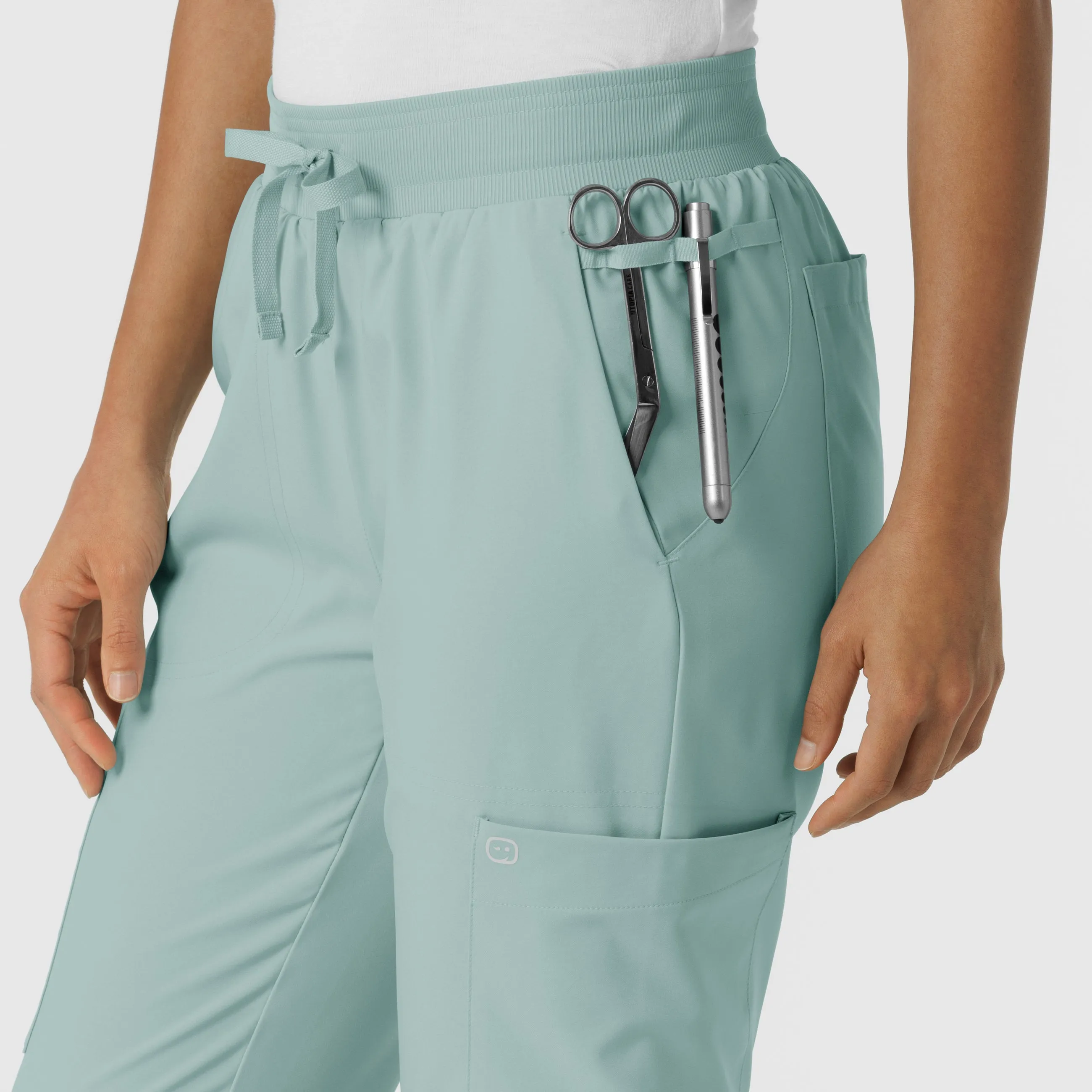 W123 Women's Flex-n-Reach Track Scrub Pant - Sky Blue
