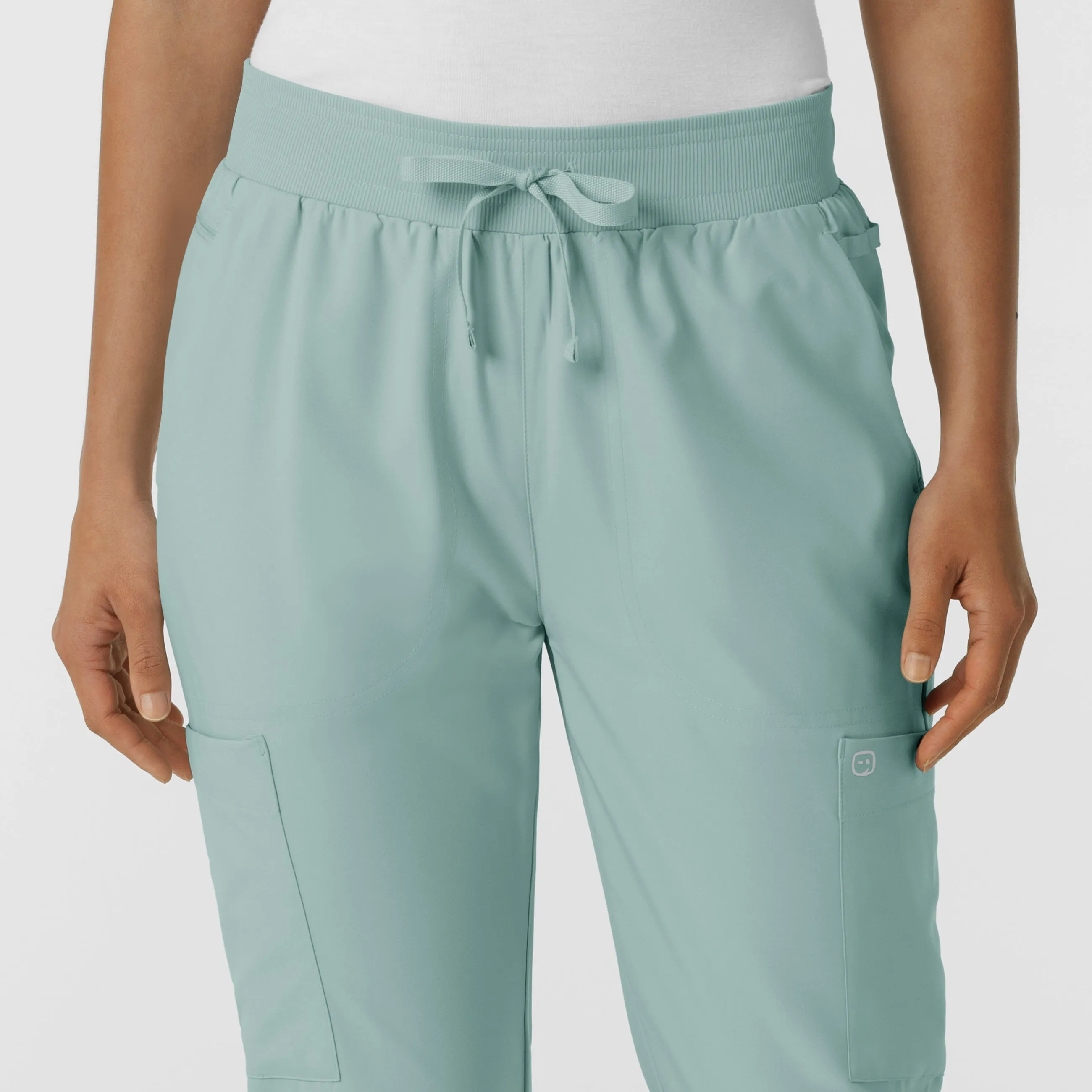 W123 Women's Flex-n-Reach Track Scrub Pant - Sky Blue