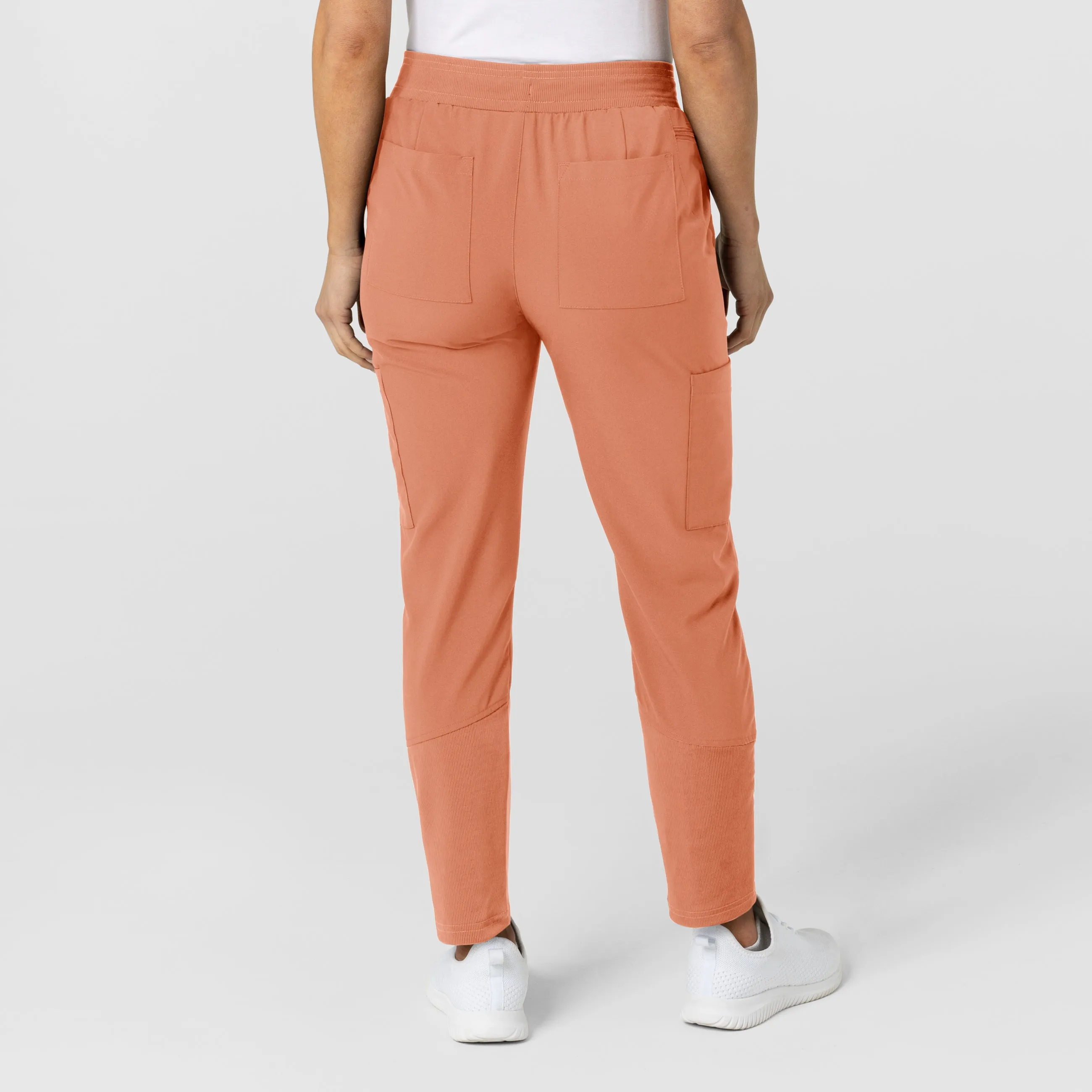 W123 Women's Flex-n-Reach Track Scrub Pant - Terracotta