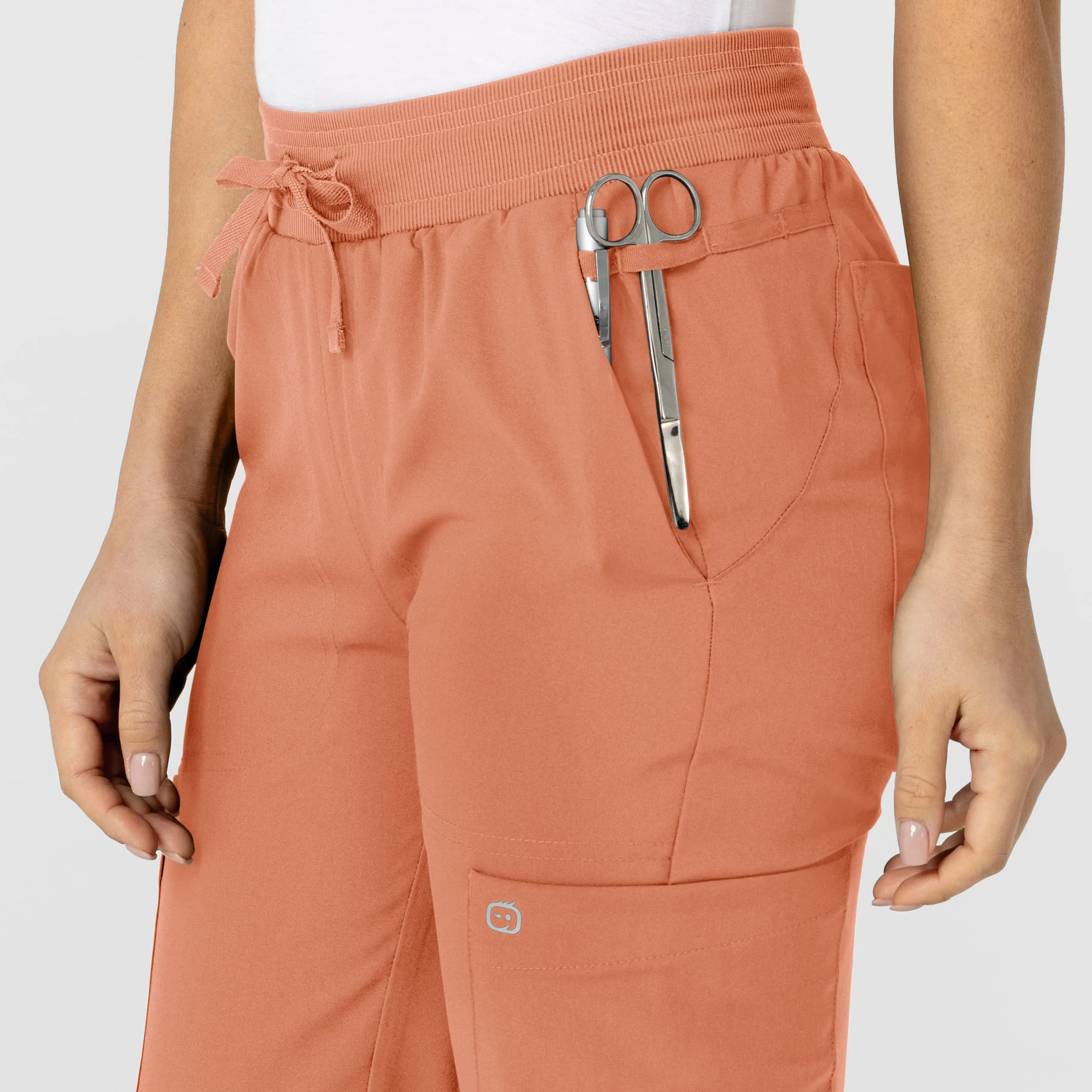 W123 Women's Flex-n-Reach Track Scrub Pant - Terracotta