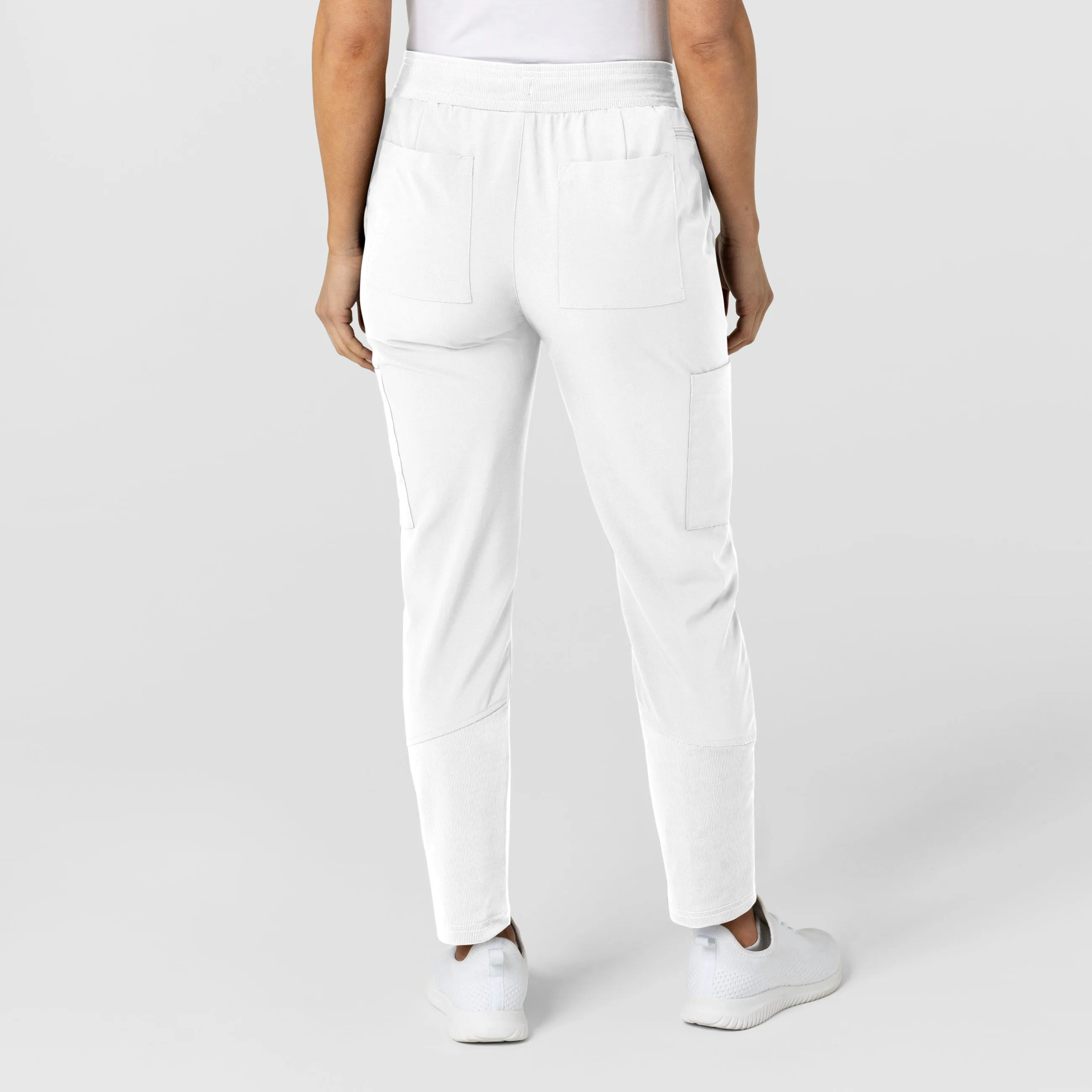 W123 Women's Flex-n-Reach Track Scrub Pant - White
