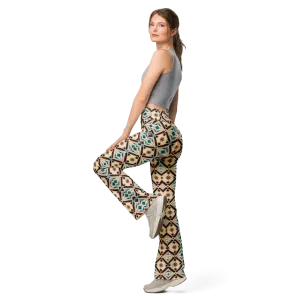 Water Tribal Pattern Flare Leggings