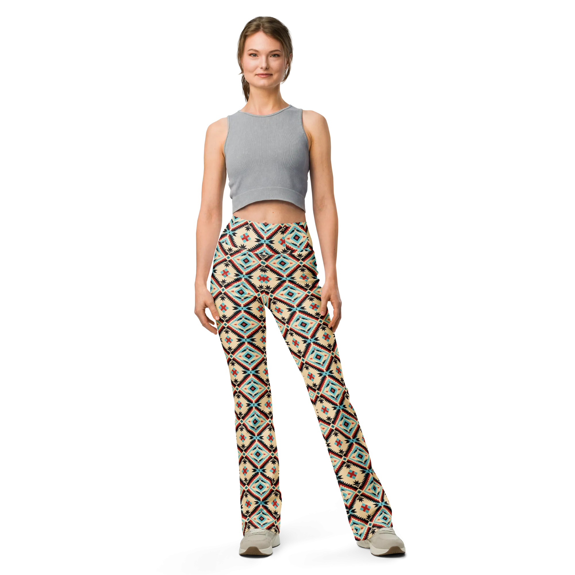 Water Tribal Pattern Flare Leggings