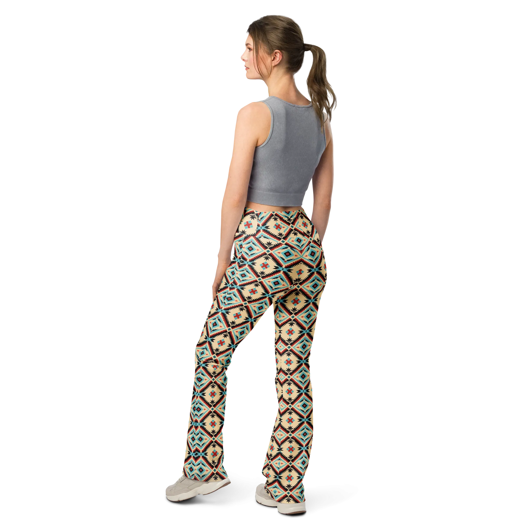 Water Tribal Pattern Flare Leggings