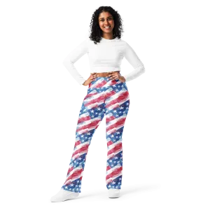 Watercolor Patriot Flare Leggings