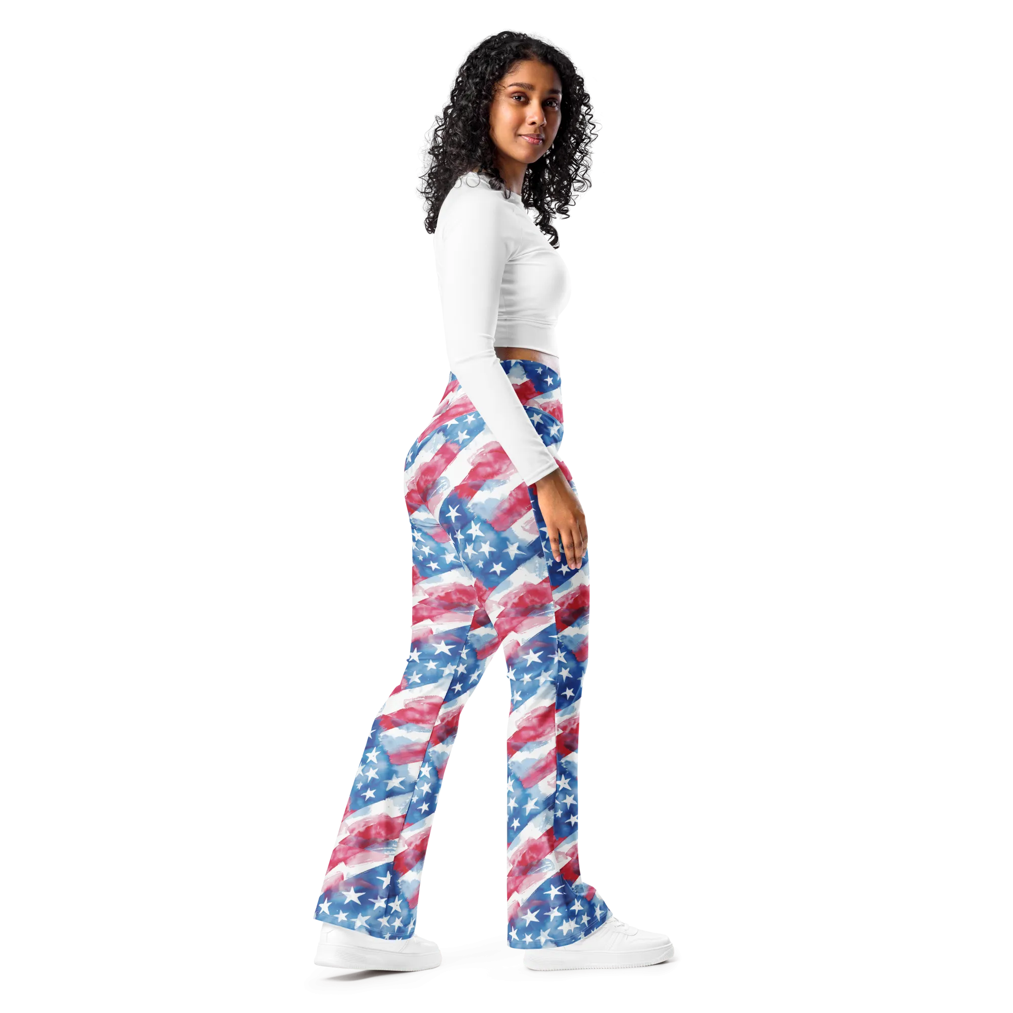 Watercolor Patriot Flare Leggings