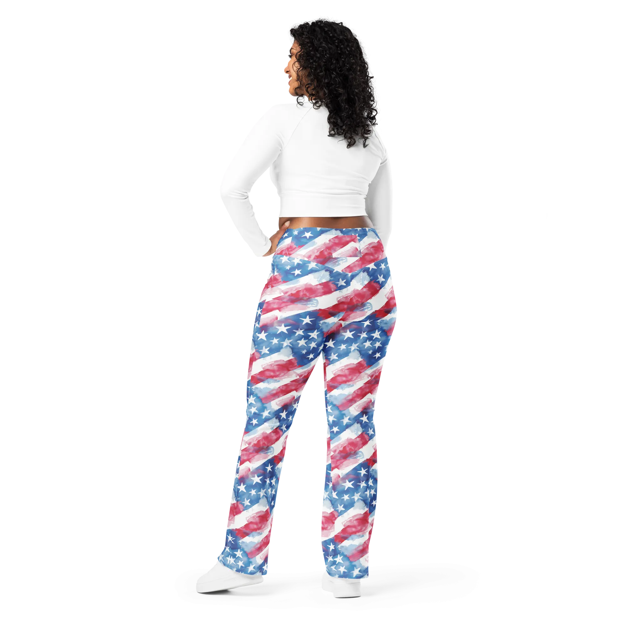 Watercolor Patriot Flare Leggings