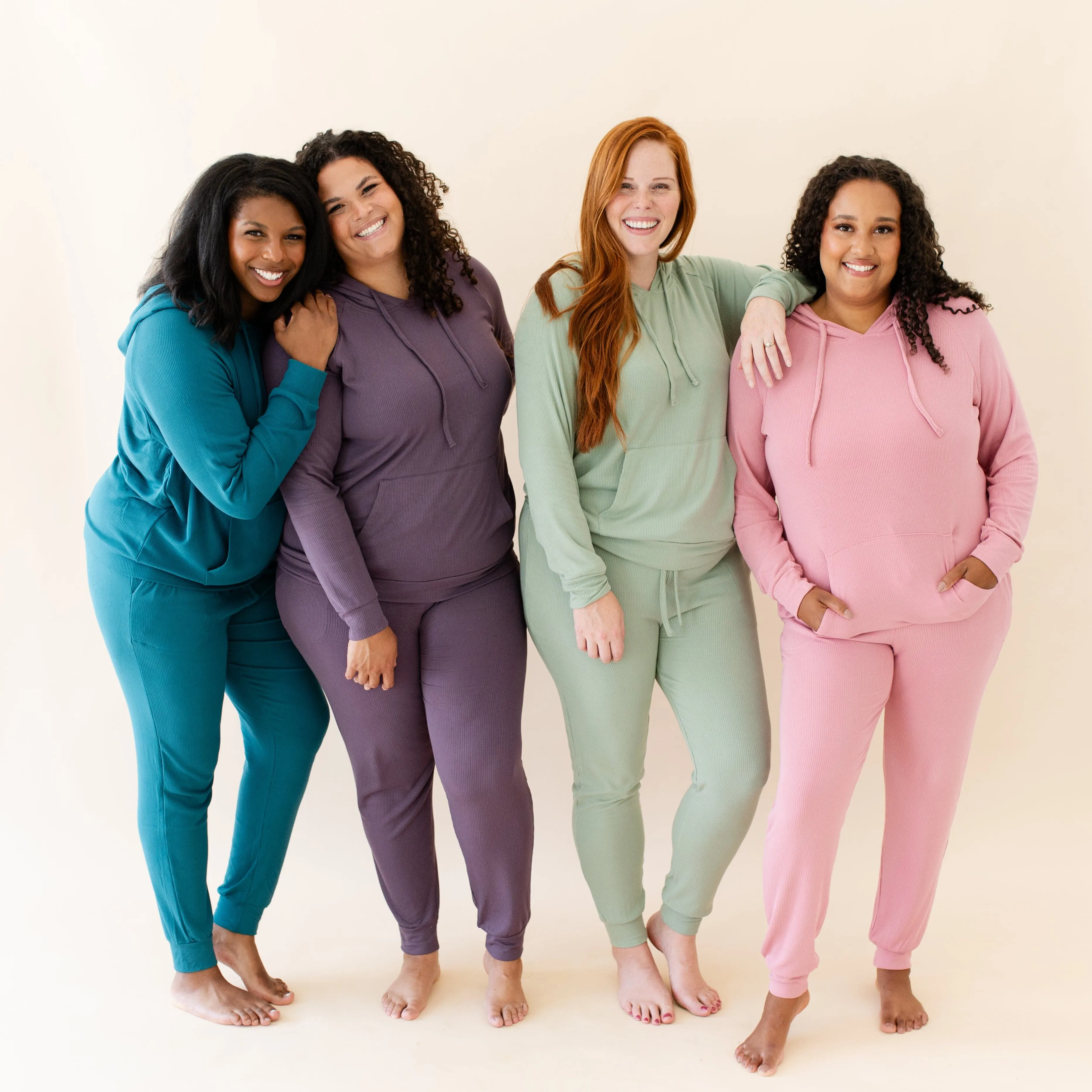 Women's Ribbed Hoodie in Apple Blossom