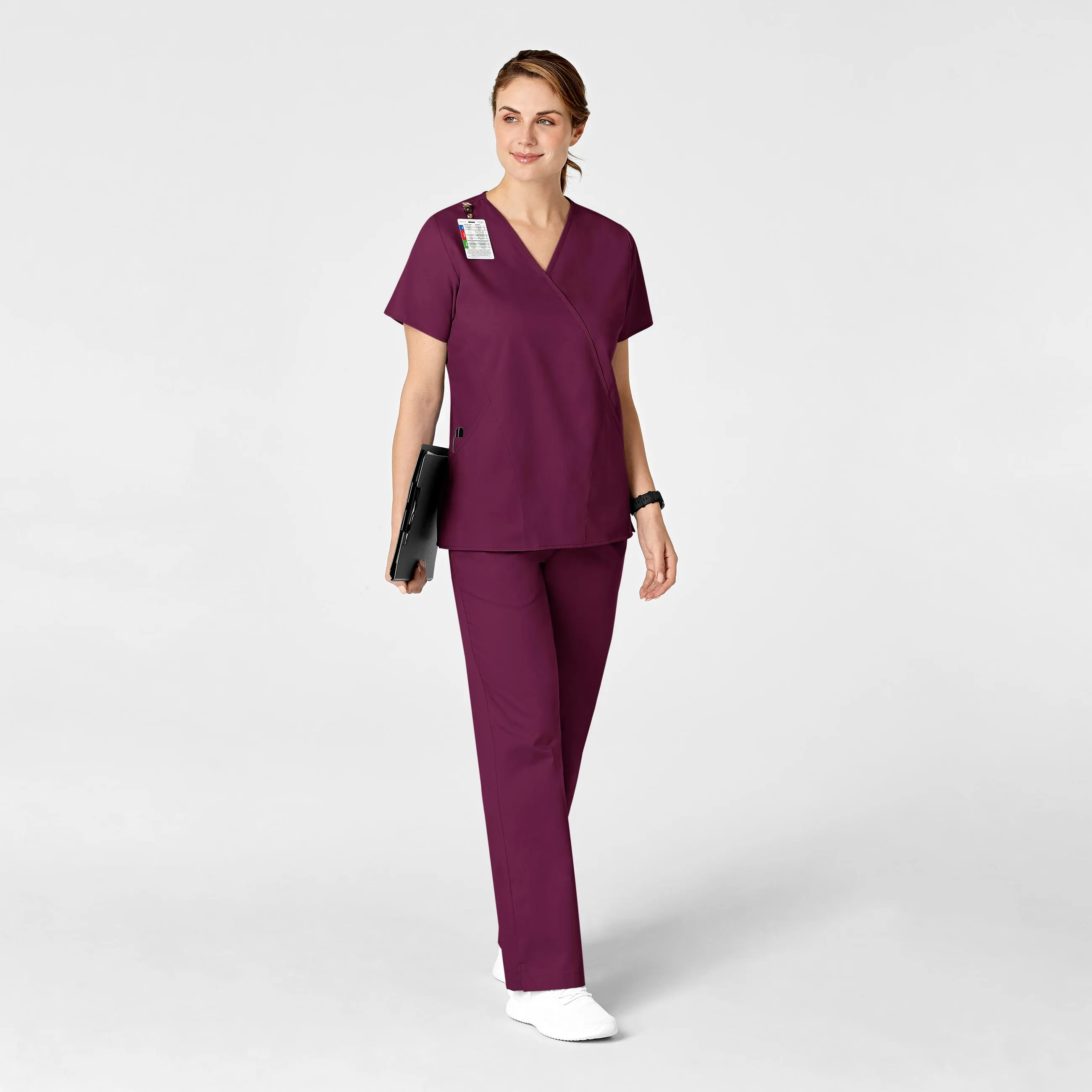 WonderWORK Women's Flare Leg Scrub Pant - Wine