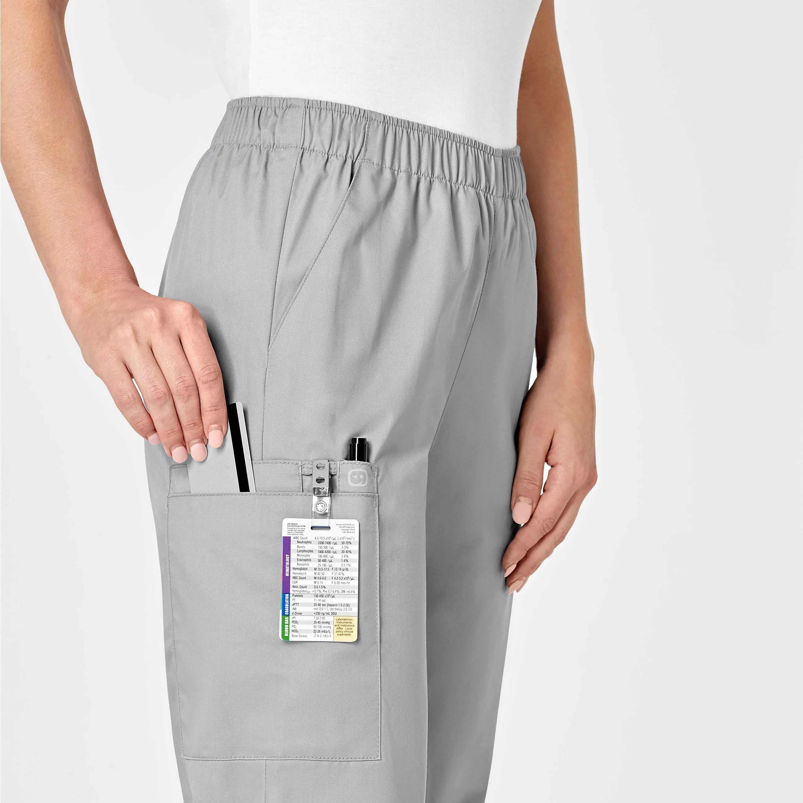 WonderWORK Women's Pull-On Cargo Scrub Pant - Grey