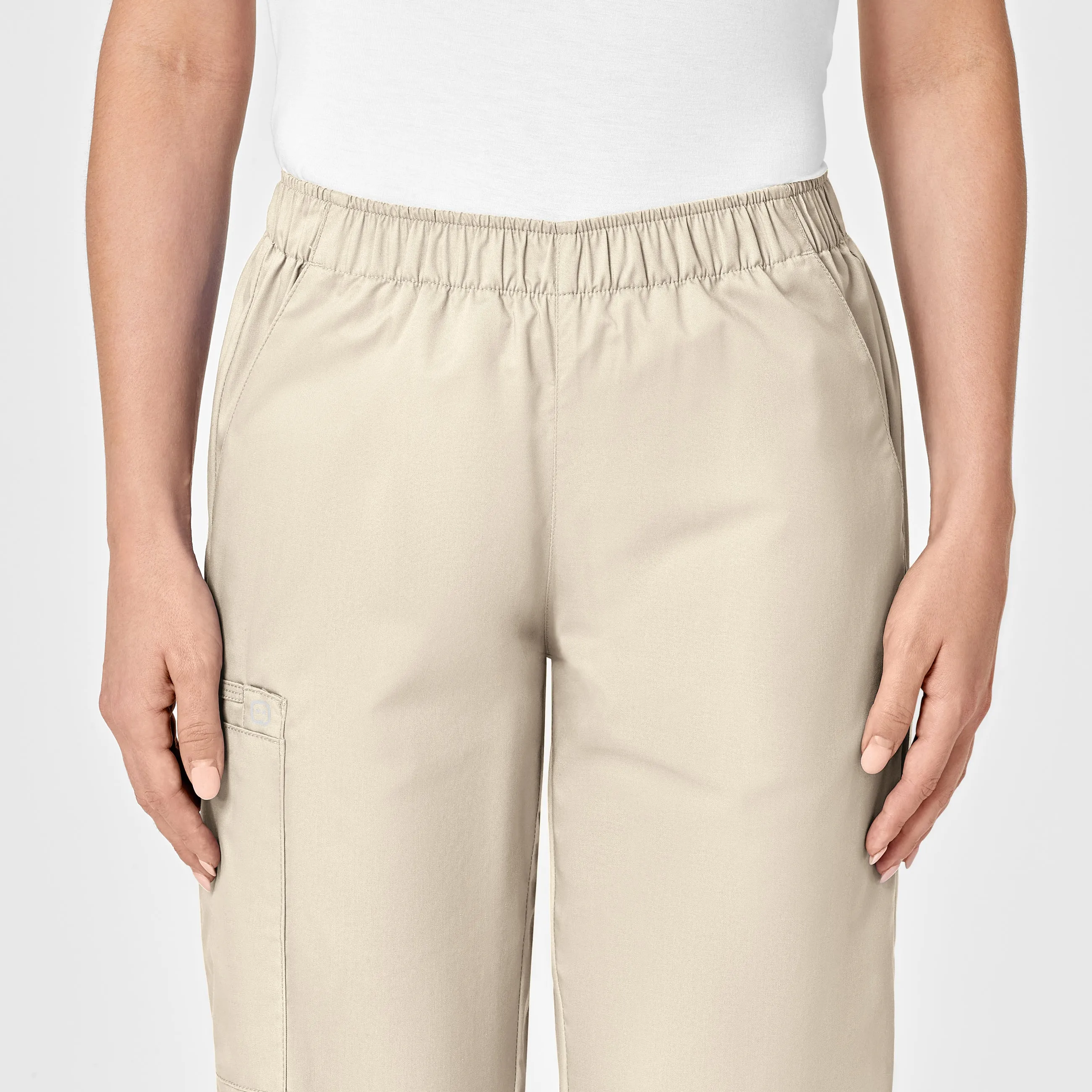 WonderWORK Women's Pull-On Cargo Scrub Pant - Khaki