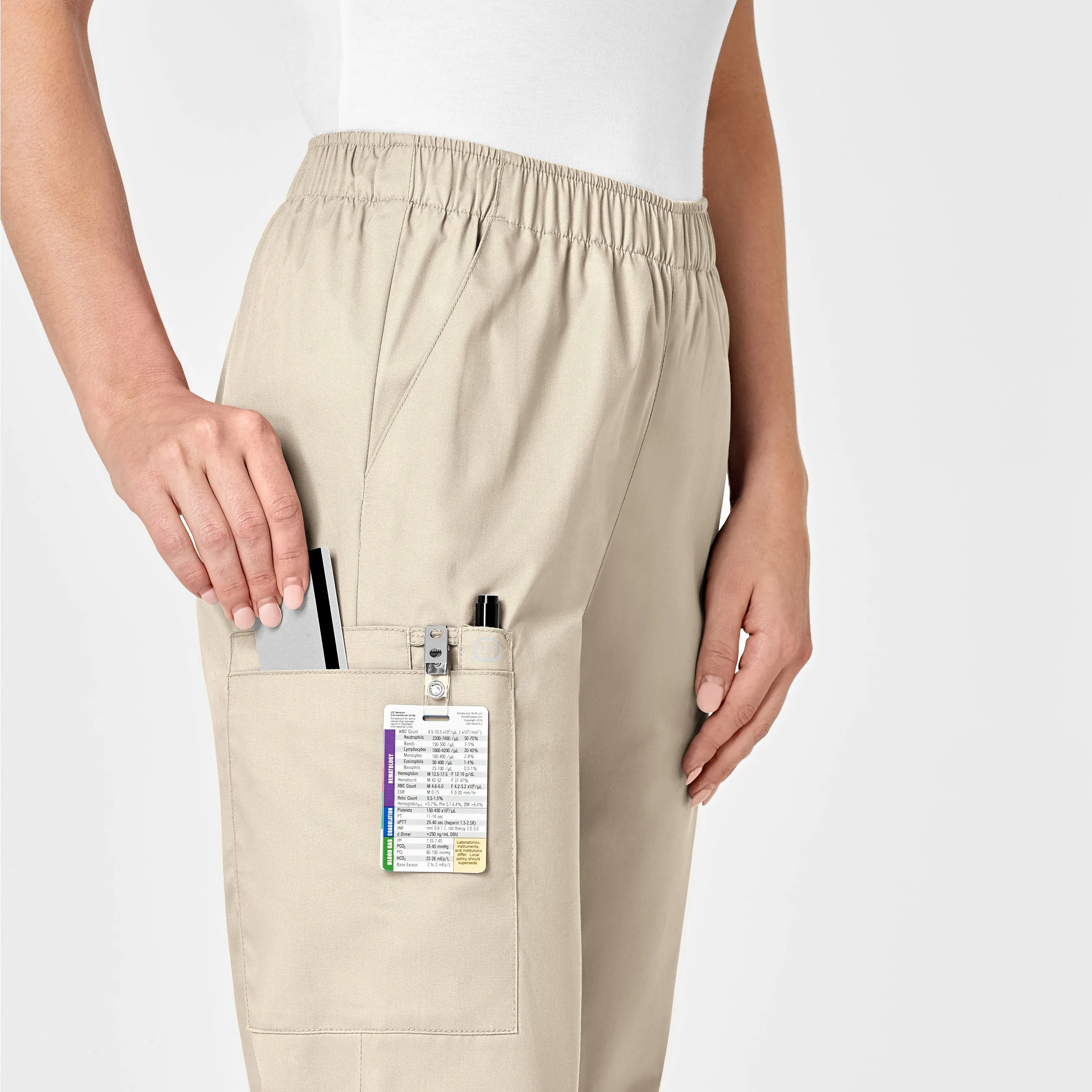 WonderWORK Women's Pull-On Cargo Scrub Pant - Khaki