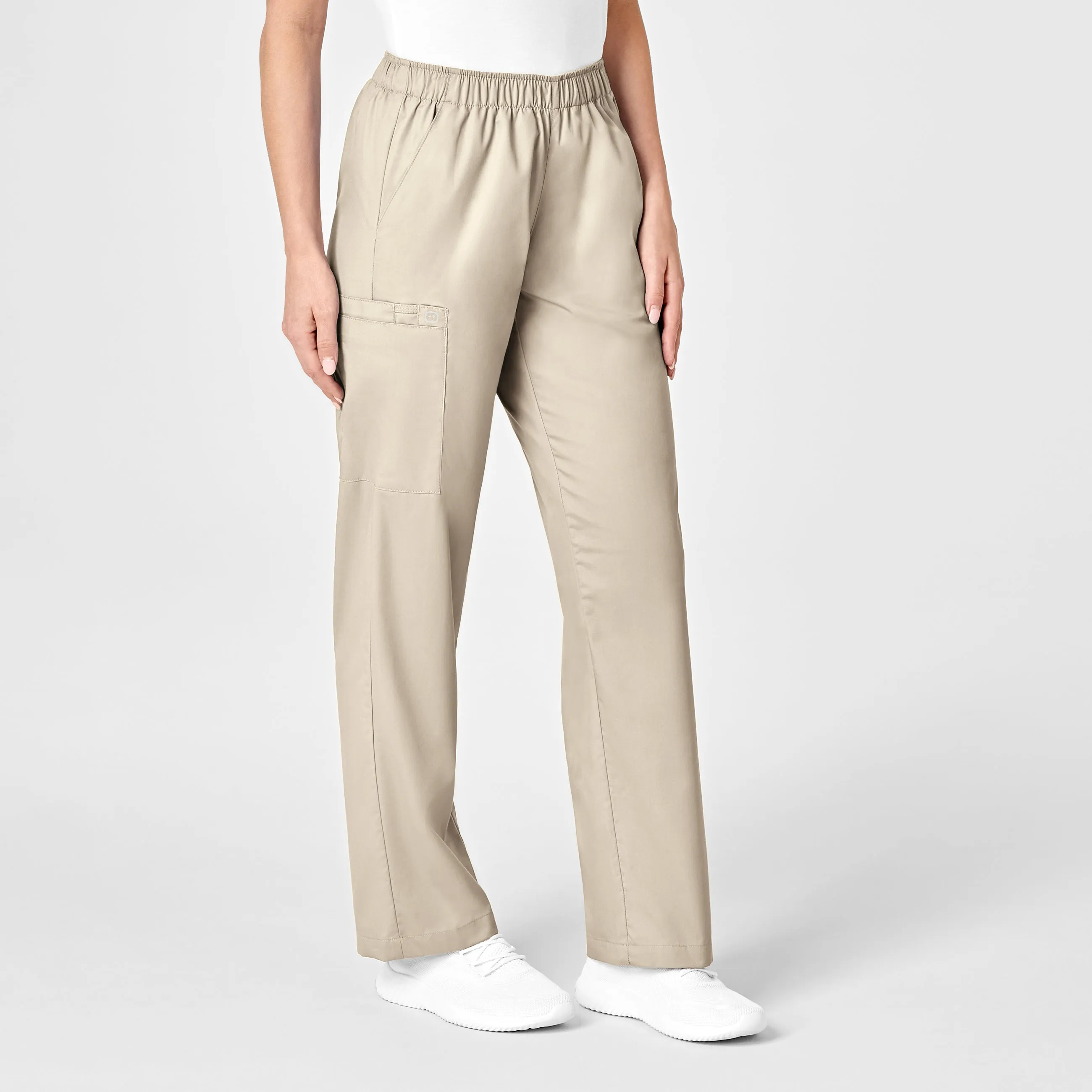 WonderWORK Women's Pull-On Cargo Scrub Pant - Khaki