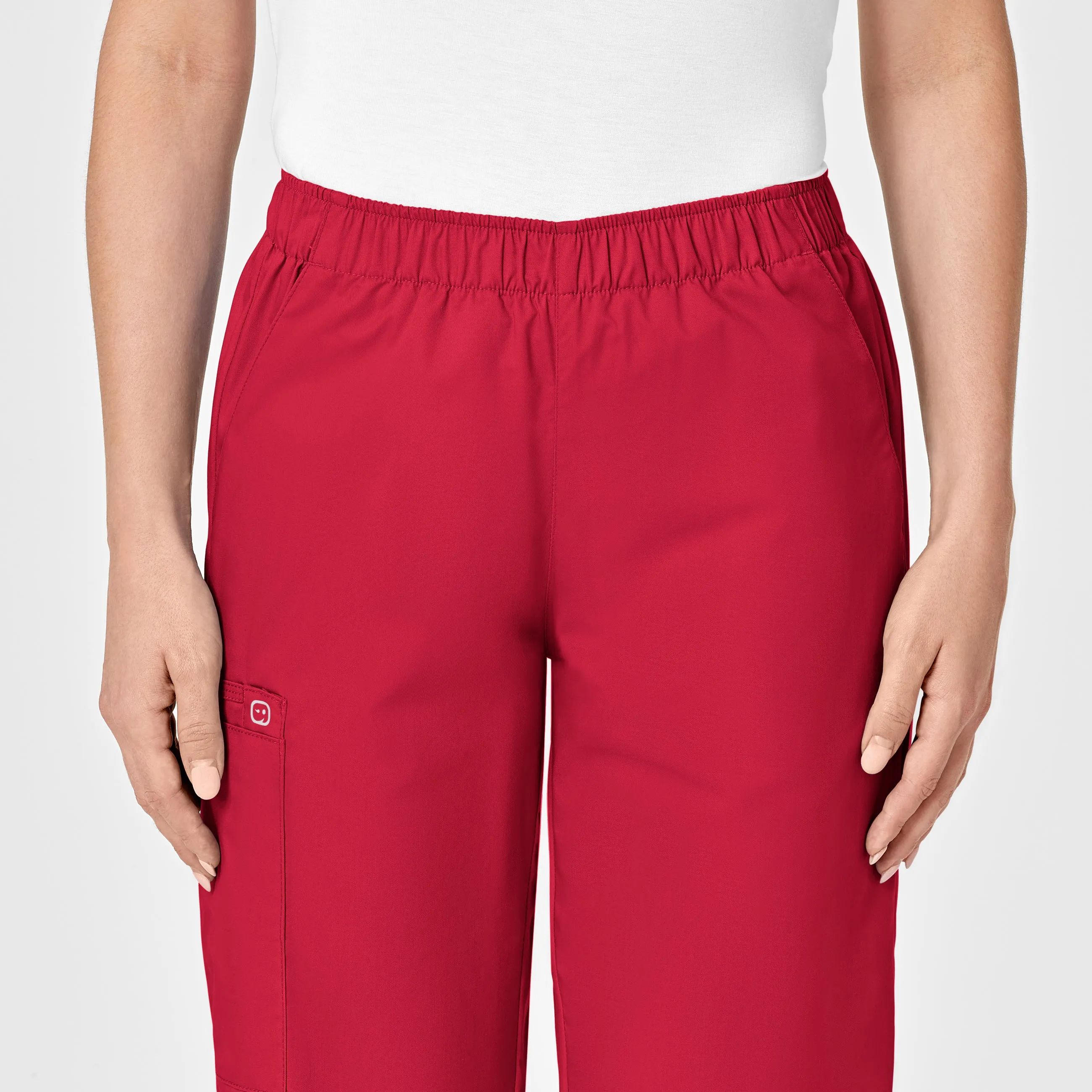WonderWORK Women's Pull-On Cargo Scrub Pant - Red