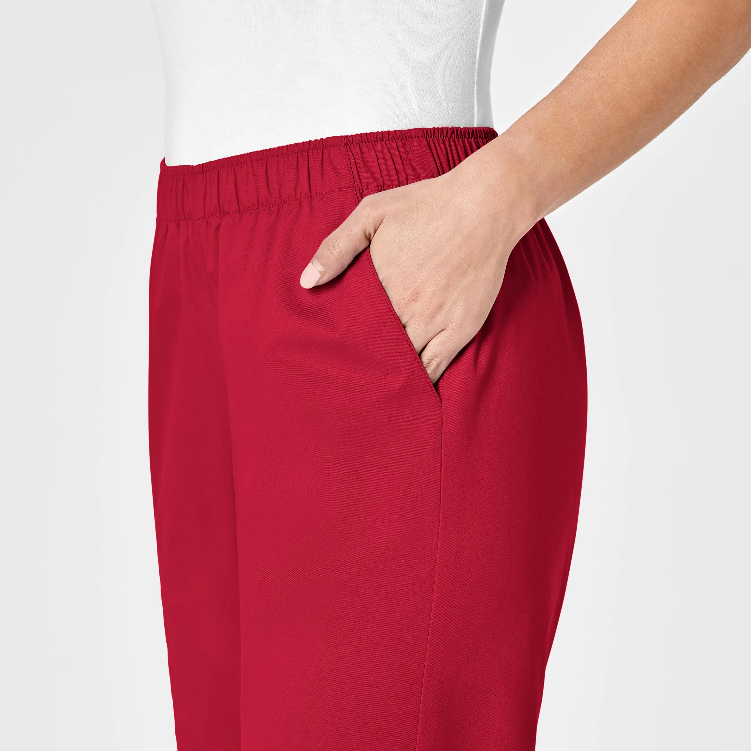 WonderWORK Women's Pull-On Cargo Scrub Pant - Red