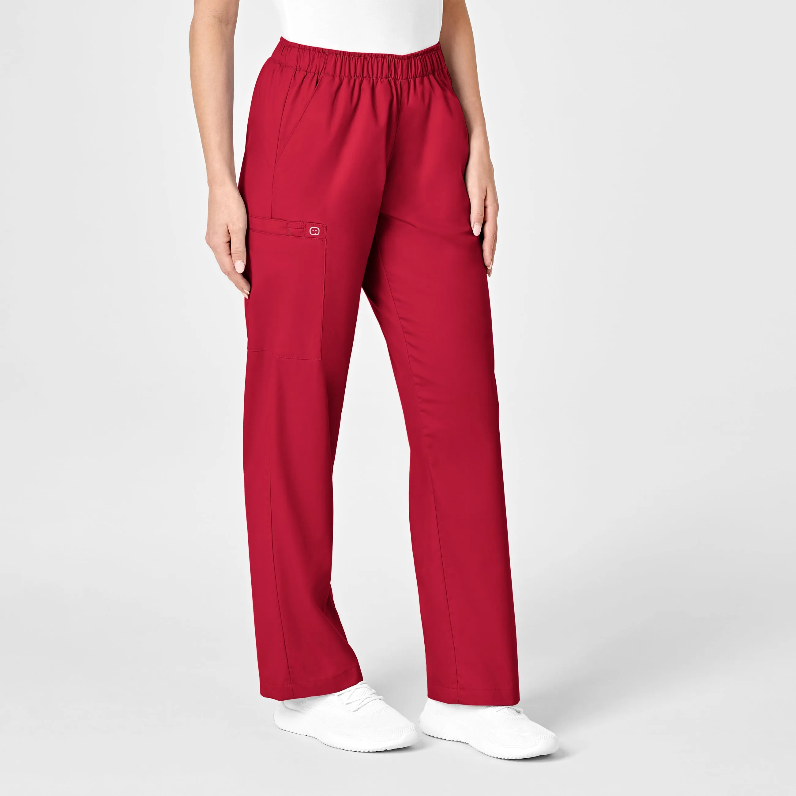 WonderWORK Women's Pull-On Cargo Scrub Pant - Red